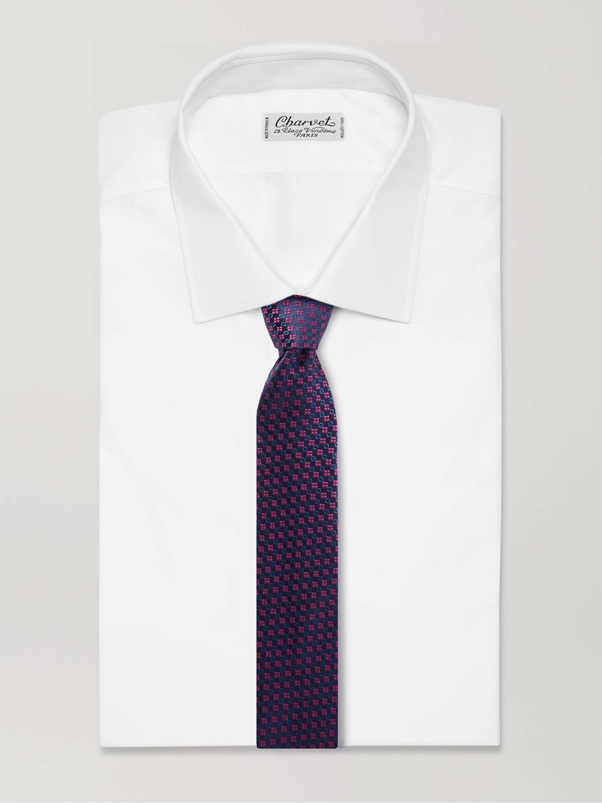 CHARVET Mini Geo 9cm Silk-Jacquard Tie