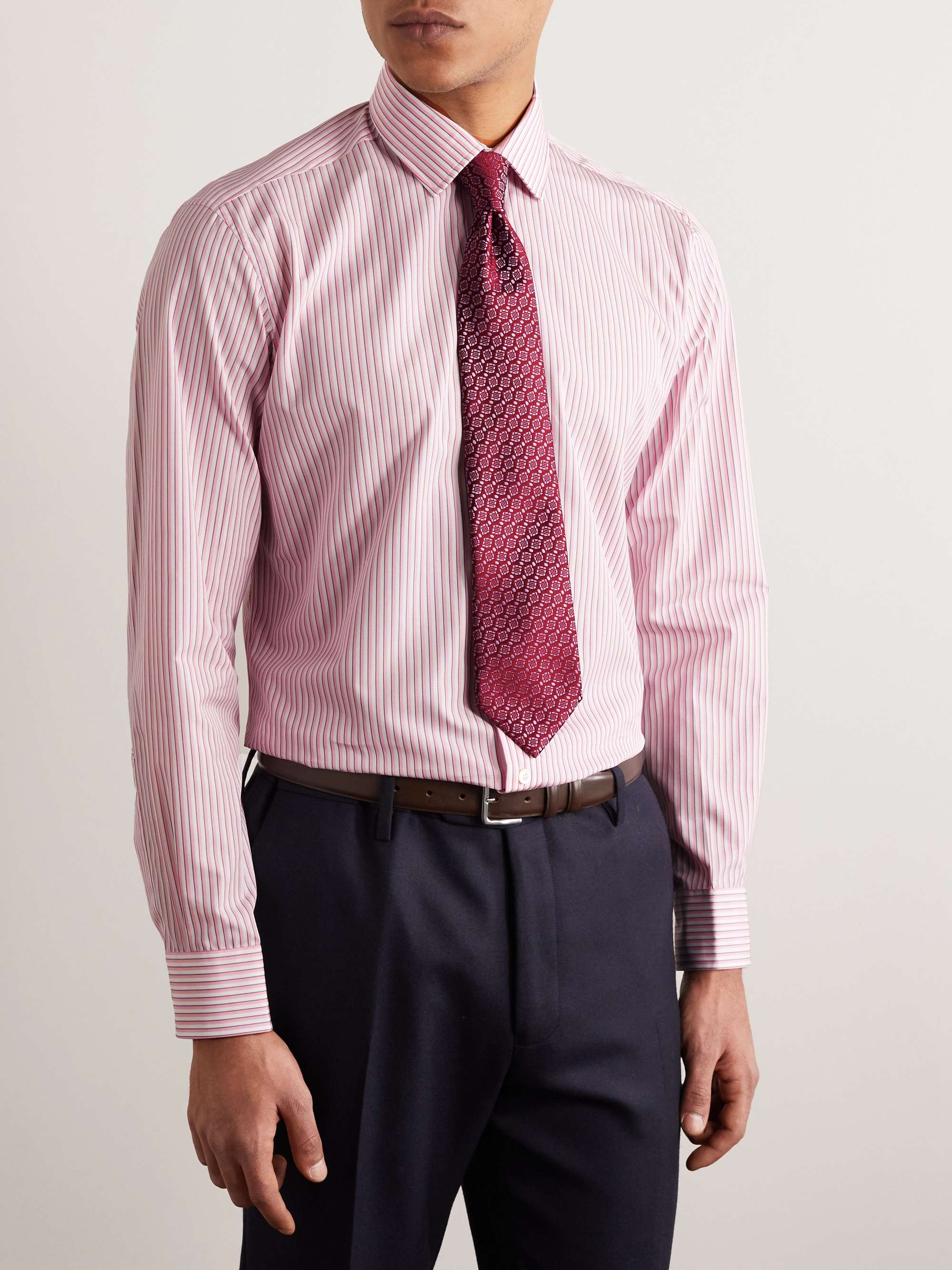 CHARVET Striped Cotton-Poplin Shirt