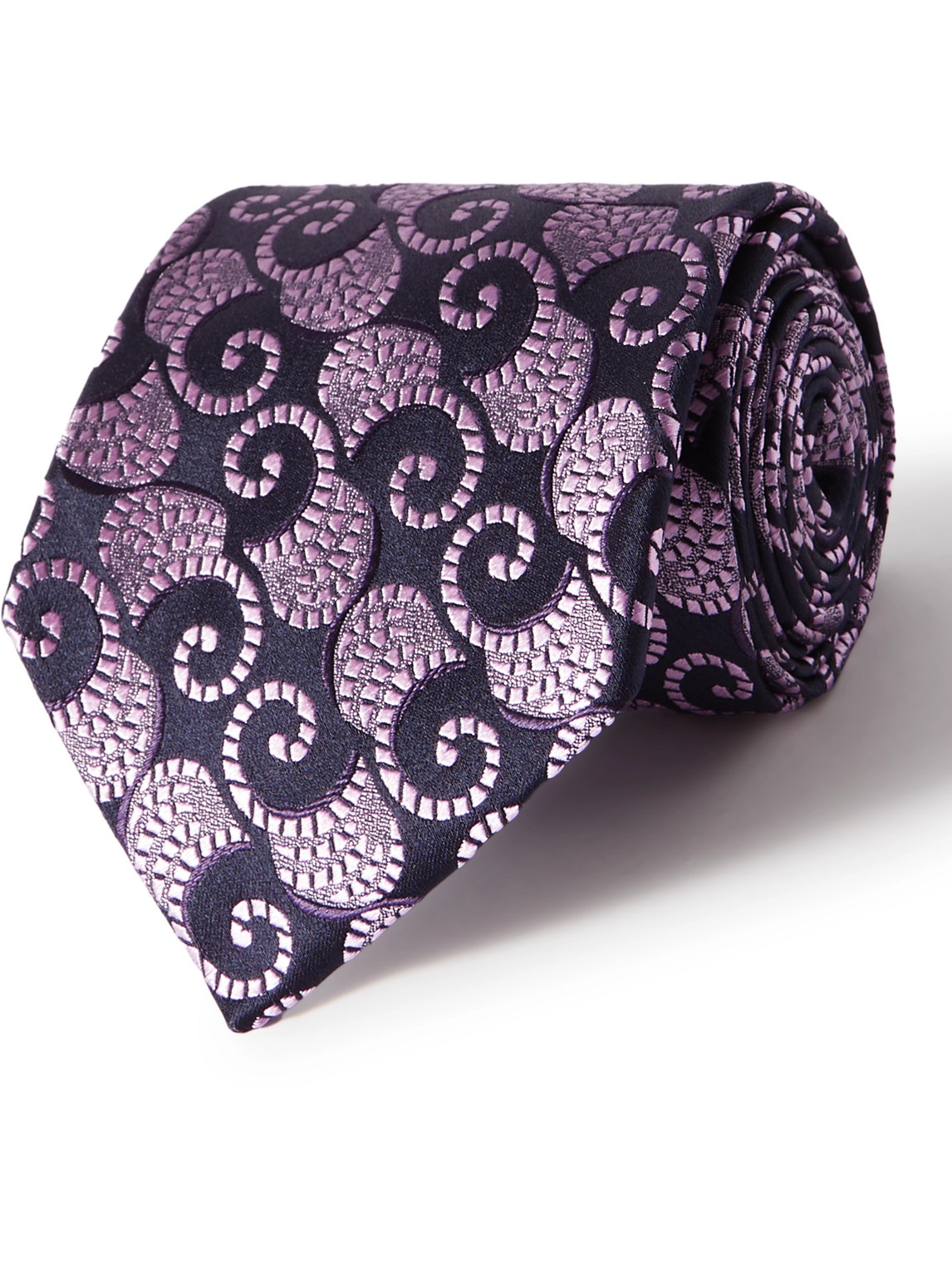 Charvet Paisley-print Silk-jacquard Tie In Navy Pink