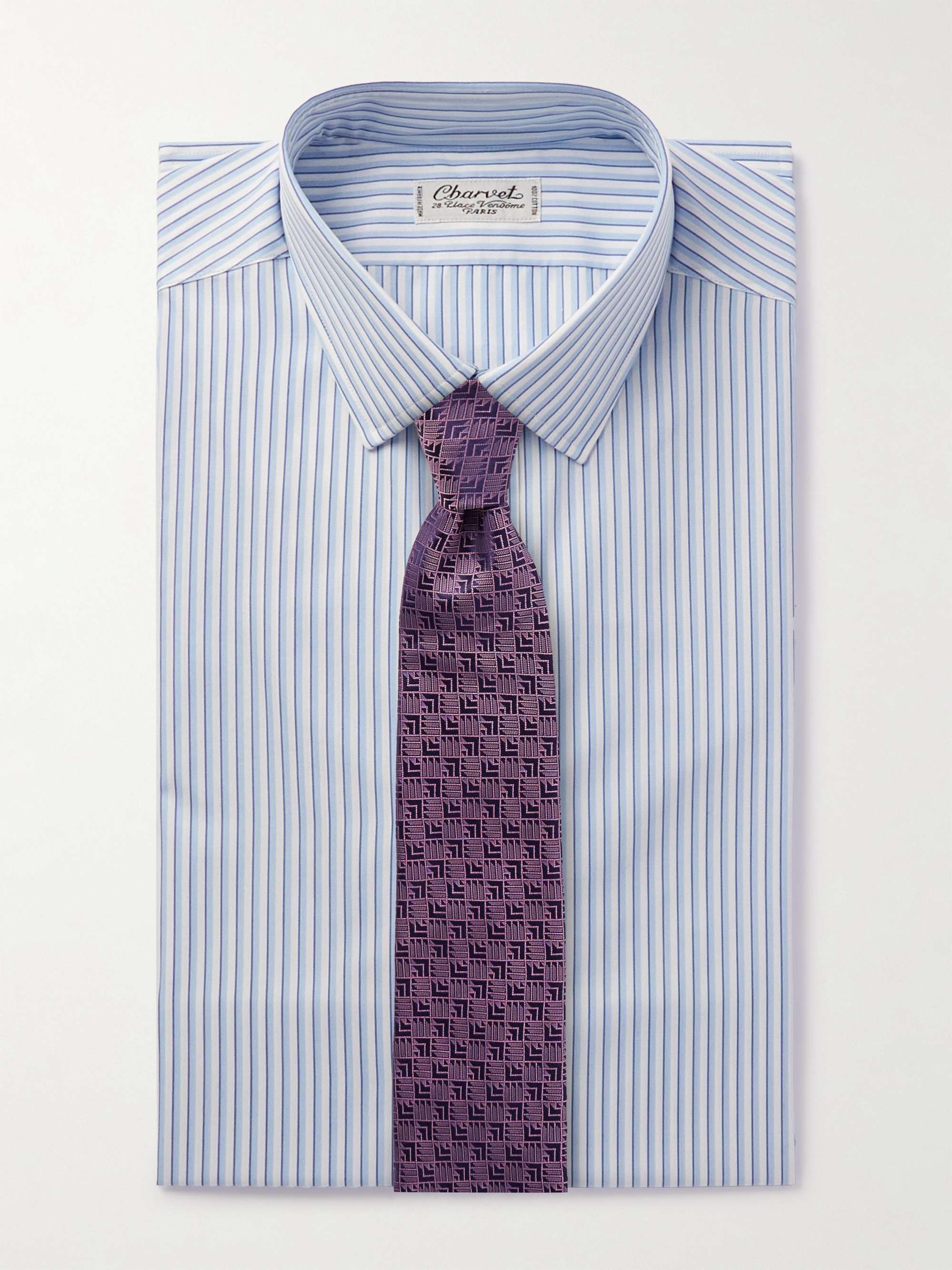 CHARVET Striped Cotton-Poplin Shirt
