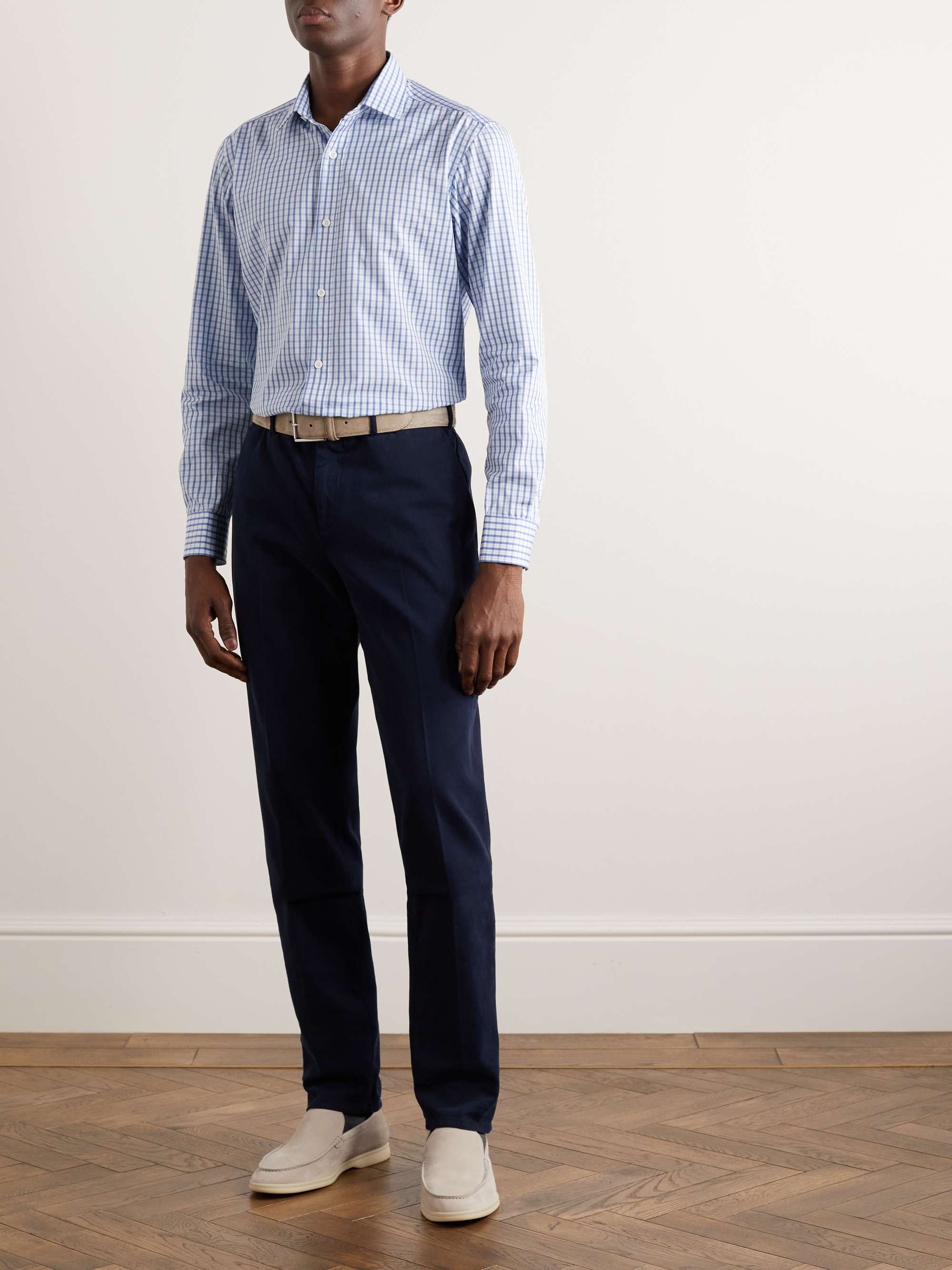 CHARVET Checked Cotton-Poplin Shirt