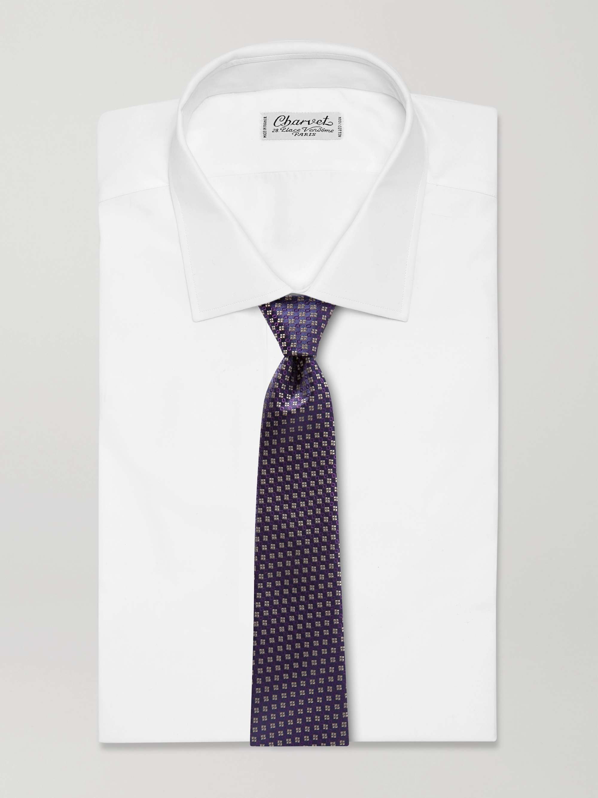 CHARVET Mini Geo 9cm Silk-Jacquard Tie