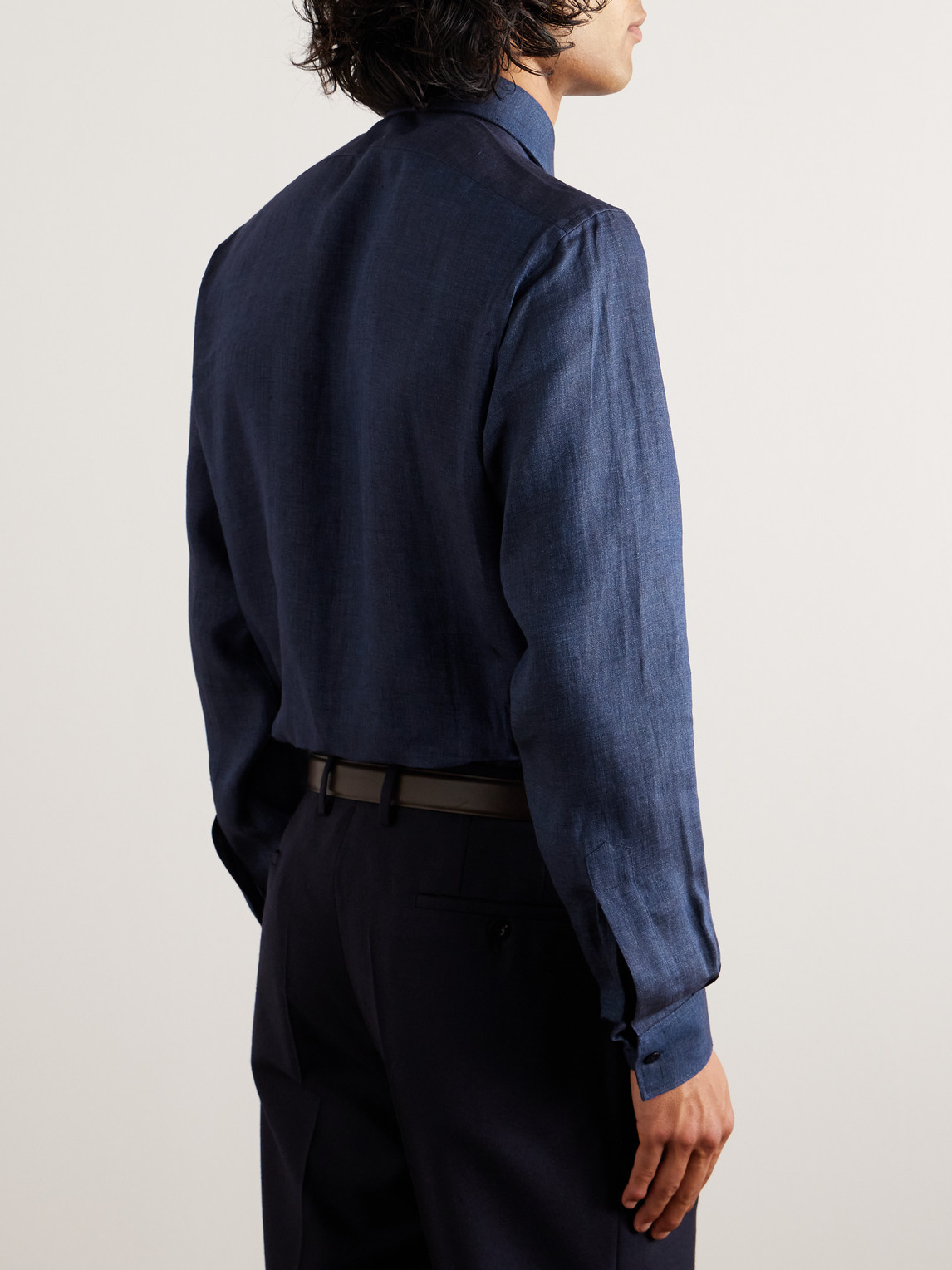 Shop Charvet Linen Shirt In Blue