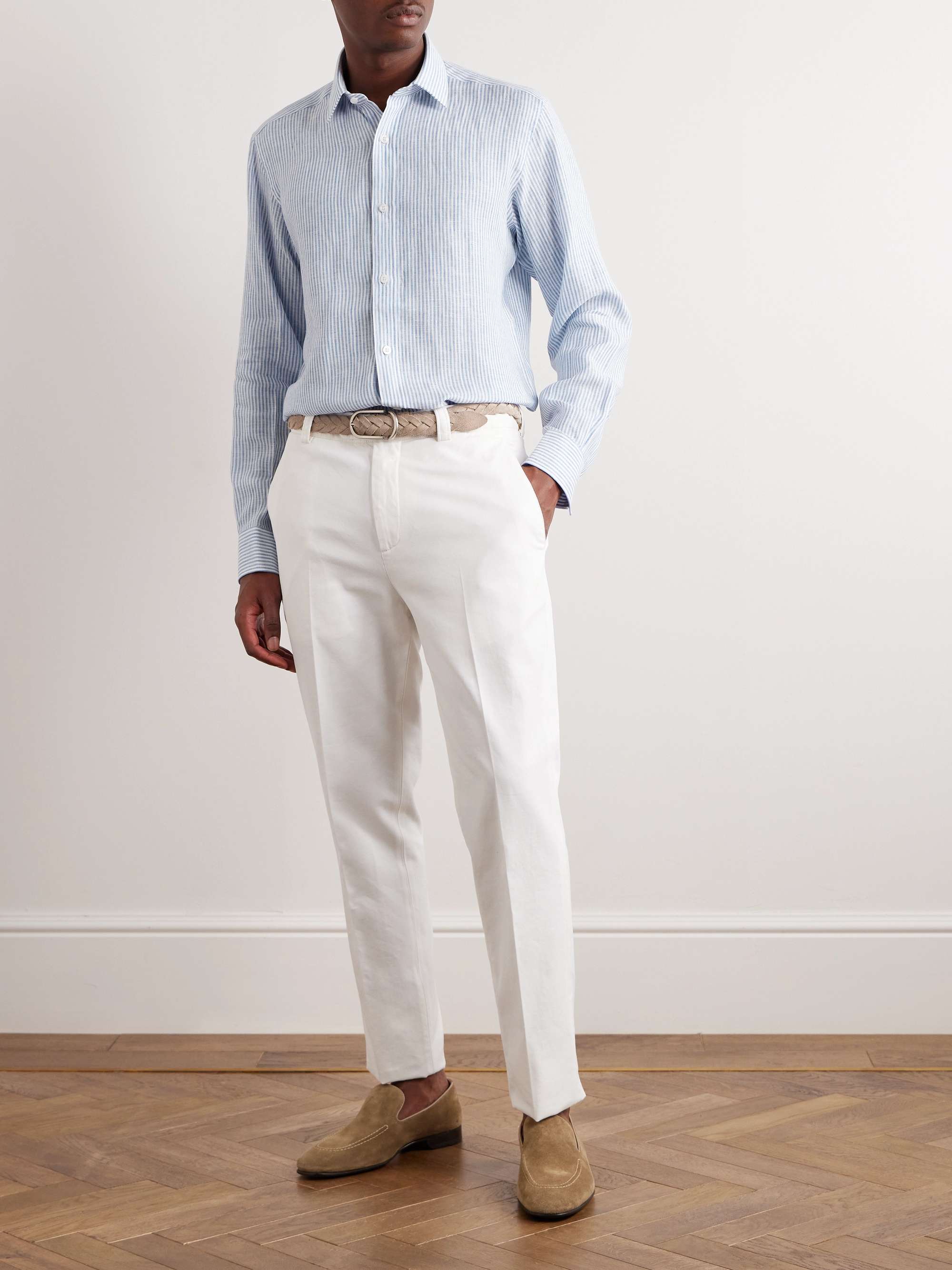 CHARVET Striped Linen Shirt for Men | MR PORTER