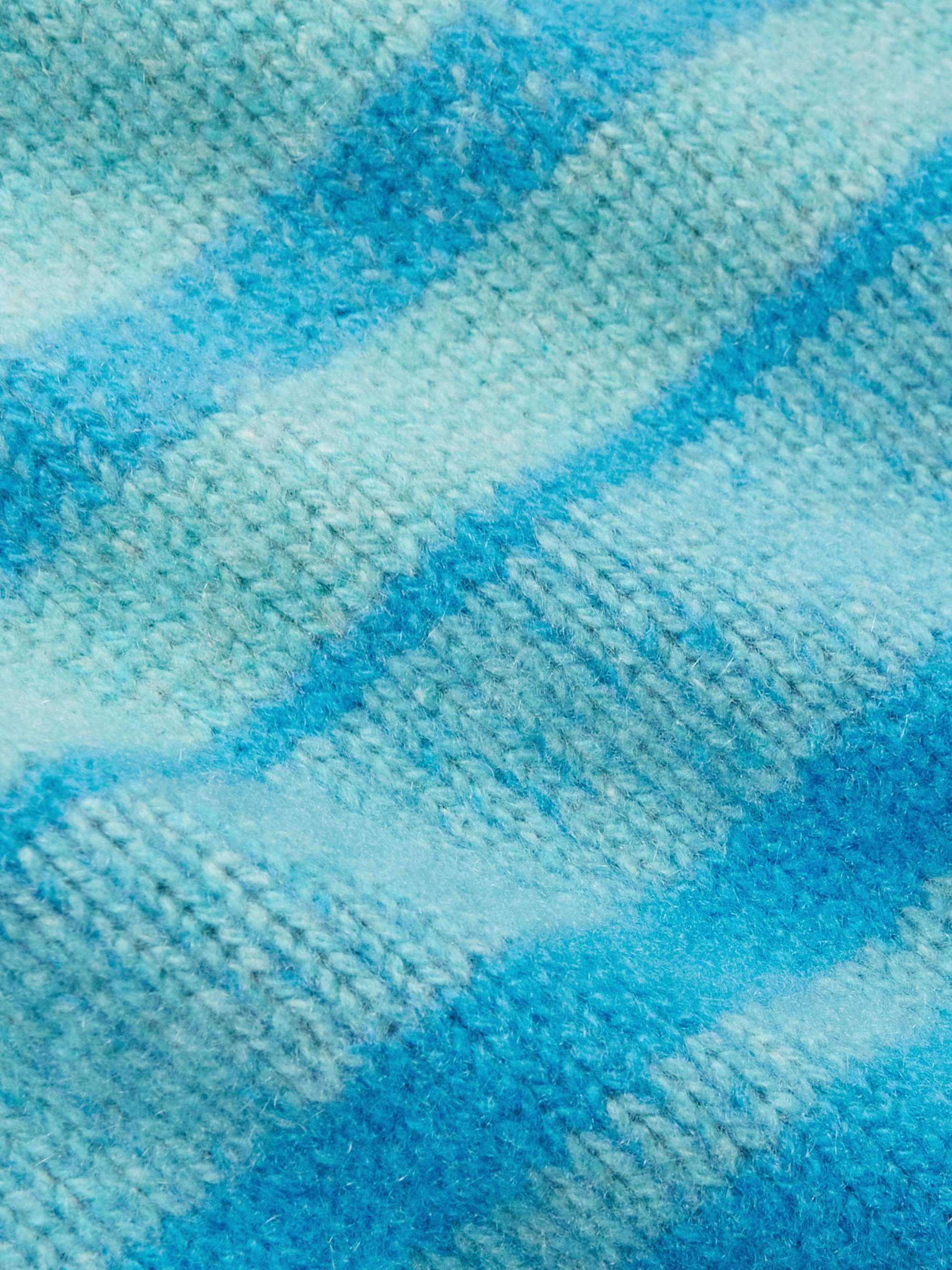 THE ELDER STATESMAN Shawl-Collar Striped Cashmere Cardigan