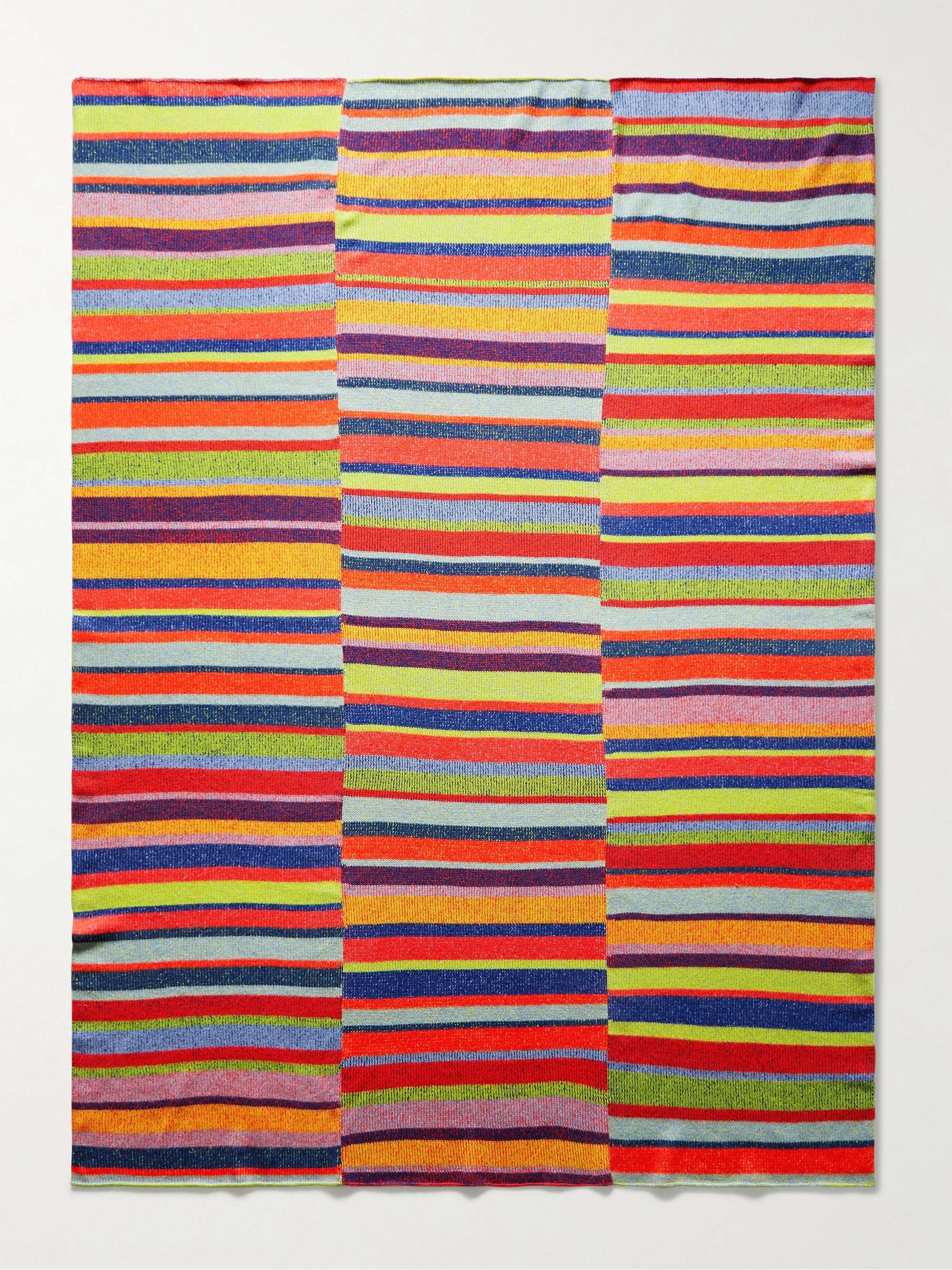 THE ELDER STATESMAN Striped Cashmere Blanket