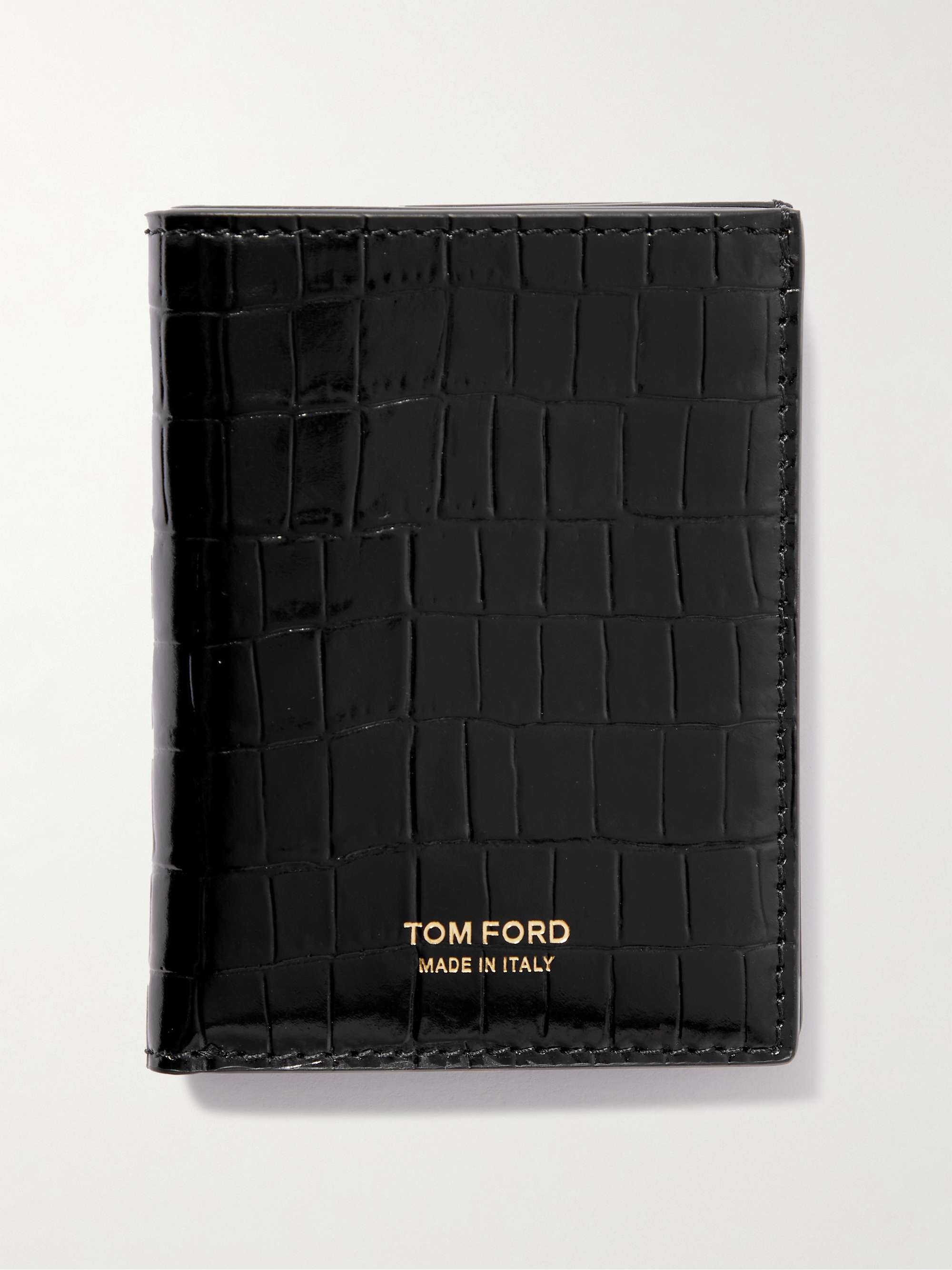 TOM FORD Croc-Effect Leather Bifold Cardholder