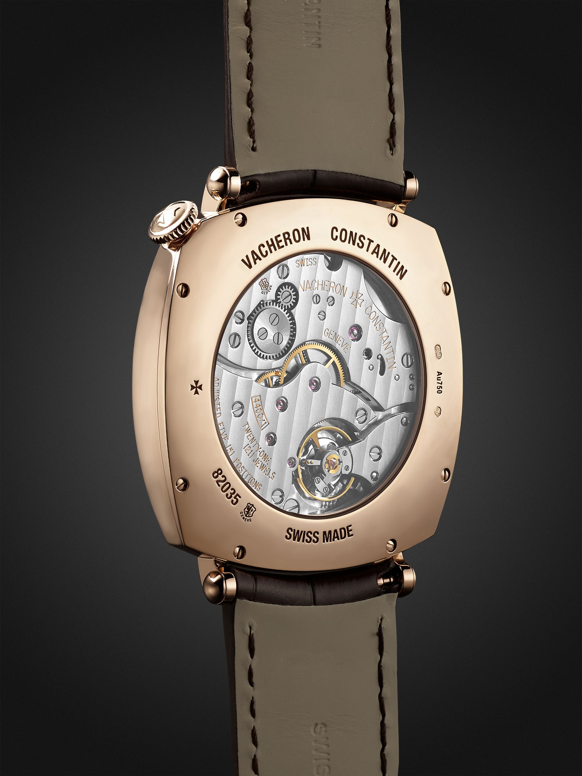 VACHERON CONSTANTIN Historiques American 1921 Hand-Wound 40mm 18-Karat Pink Gold and Alligator Watch, Ref. No. 82035/000R-9359