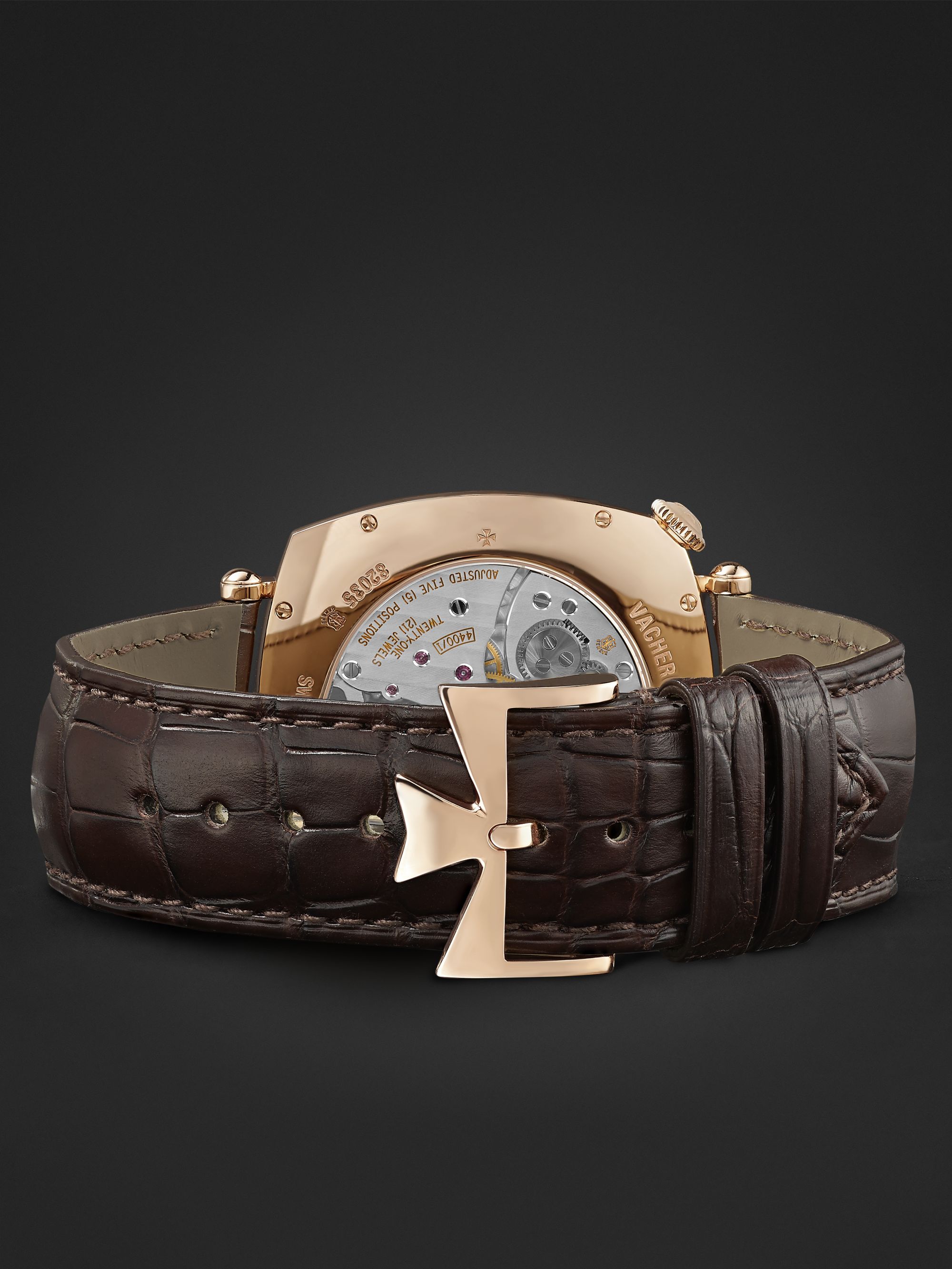 VACHERON CONSTANTIN Historiques American 1921 Hand-Wound 40mm 18-Karat Pink Gold and Alligator Watch, Ref. No. 82035/000R-9359
