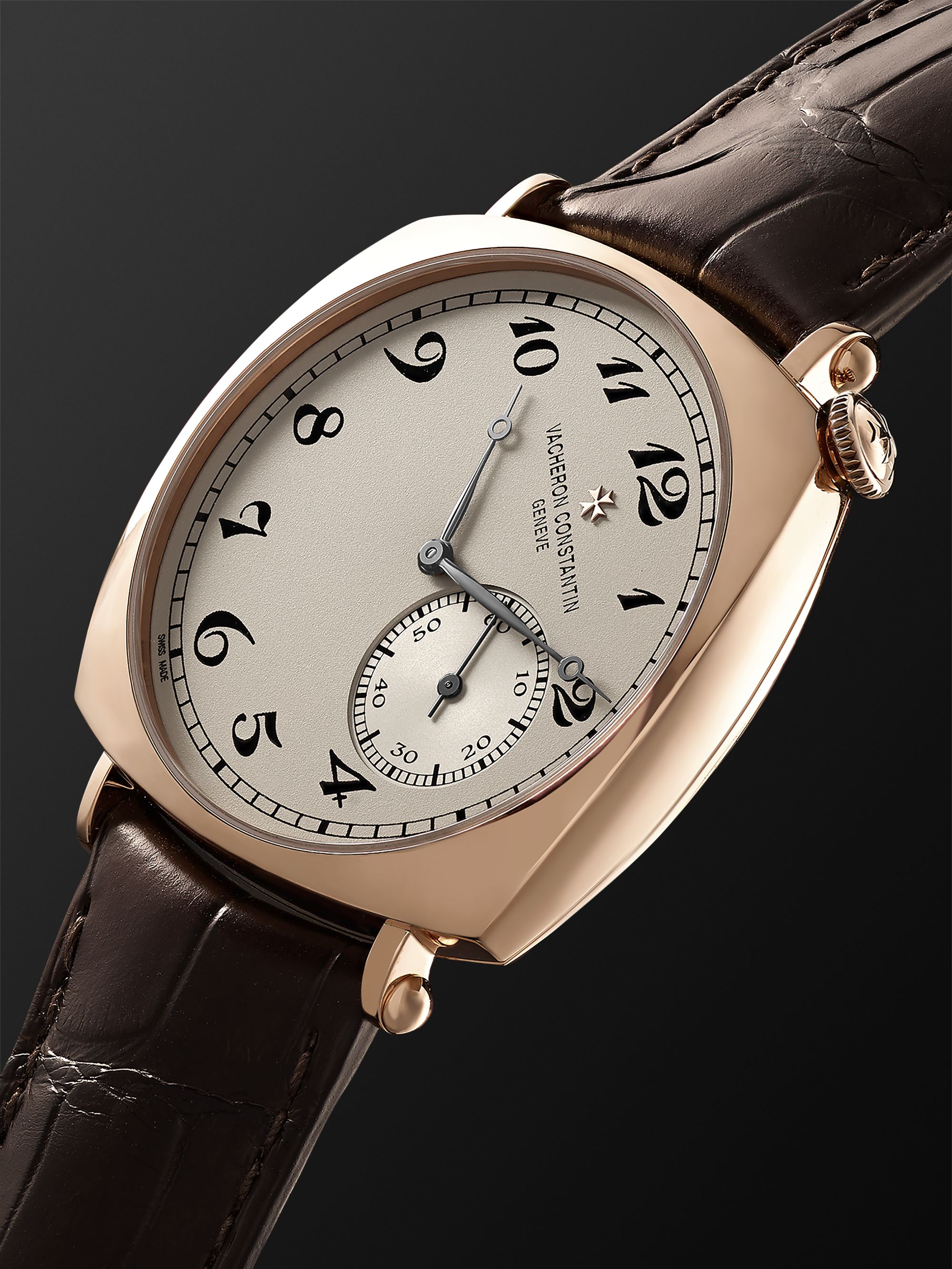 VACHERON CONSTANTIN Historiques American 1921 Hand-Wound 40mm 18-Karat Pink Gold and Alligator Watch, Ref. No. 82035/000R-9359
