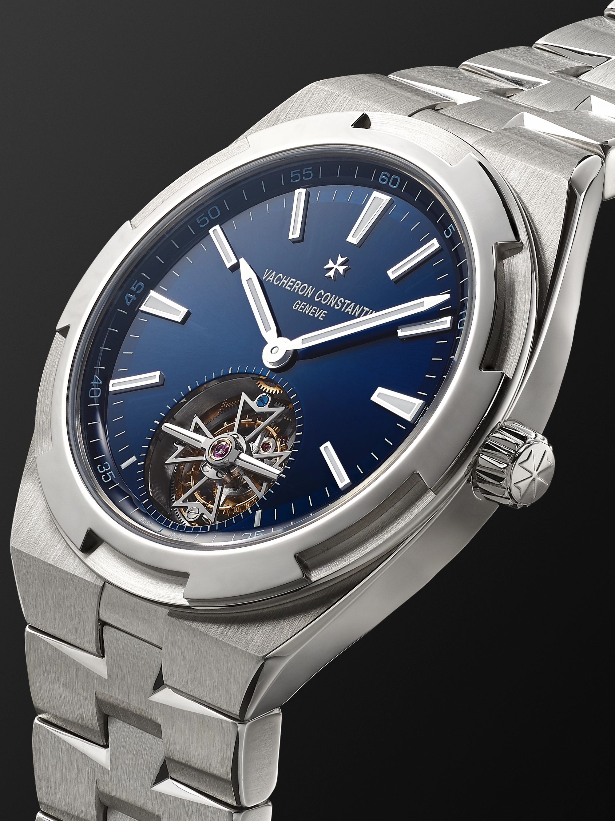 VACHERON CONSTANTIN Overseas Tourbillon Automatic 42.5mm Stainless Steel Watch, Ref. No 6000V/110A-B544