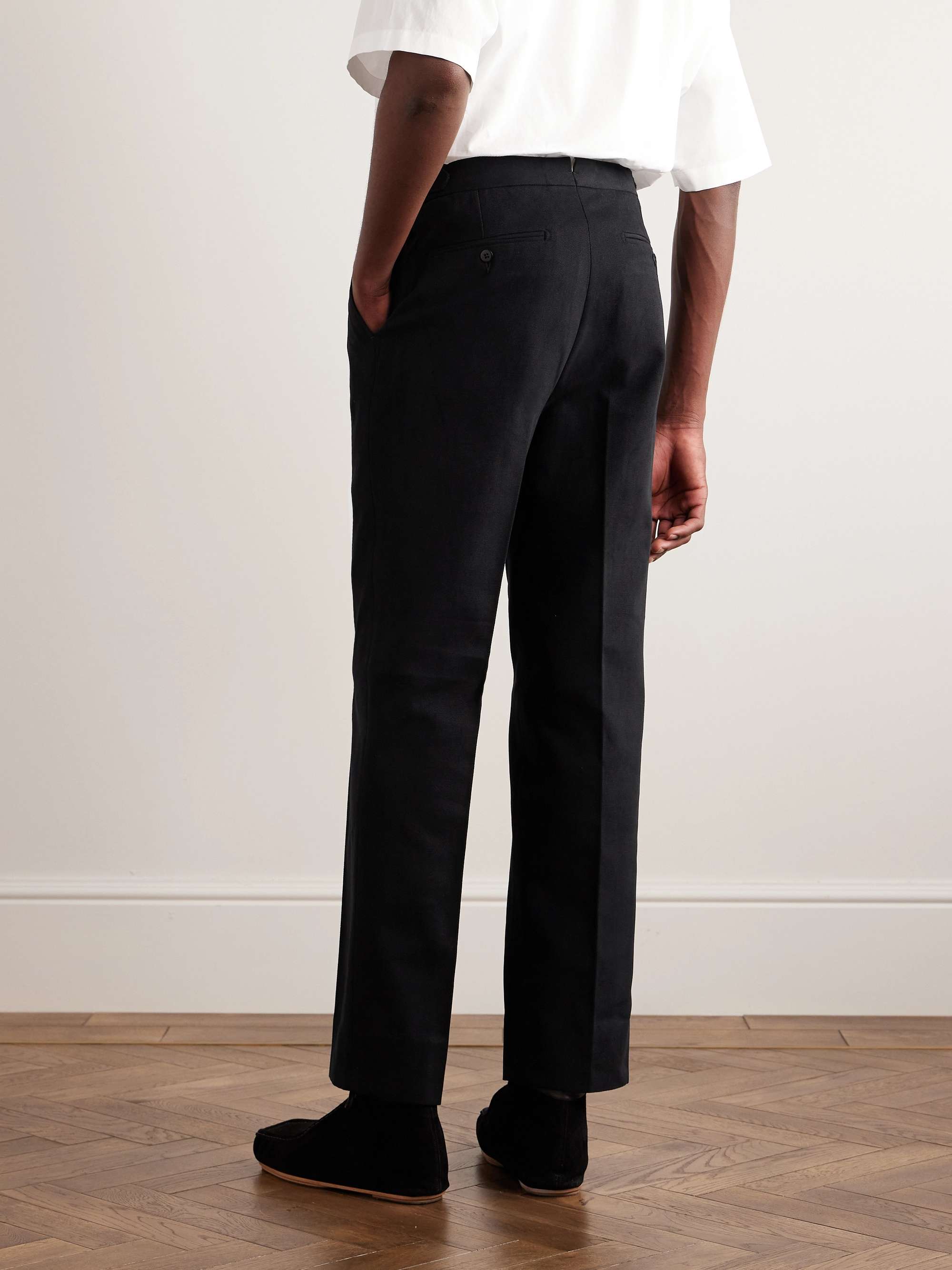 STÒFFA Tapered Pleated Cotton-Canvas Trousers for Men | MR PORTER