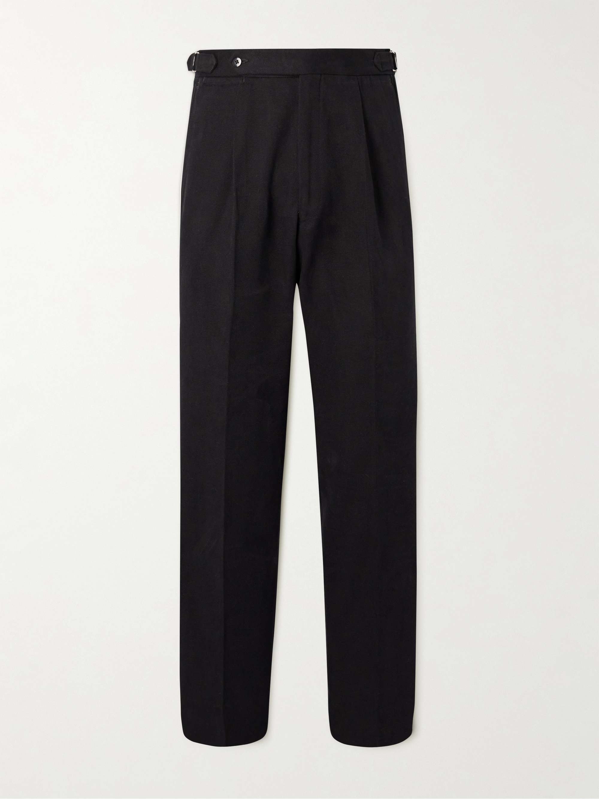 Buy Men's Cotton Mercerised Solid Black Trousers