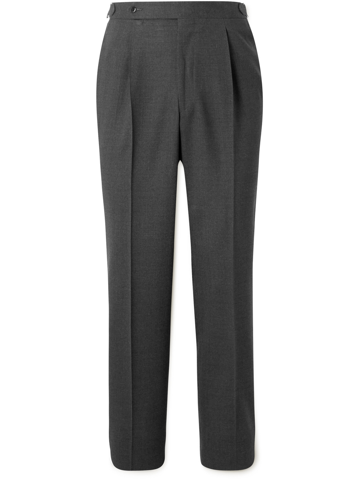 Stòffa Tapered Pleated Wool Trousers In Gray