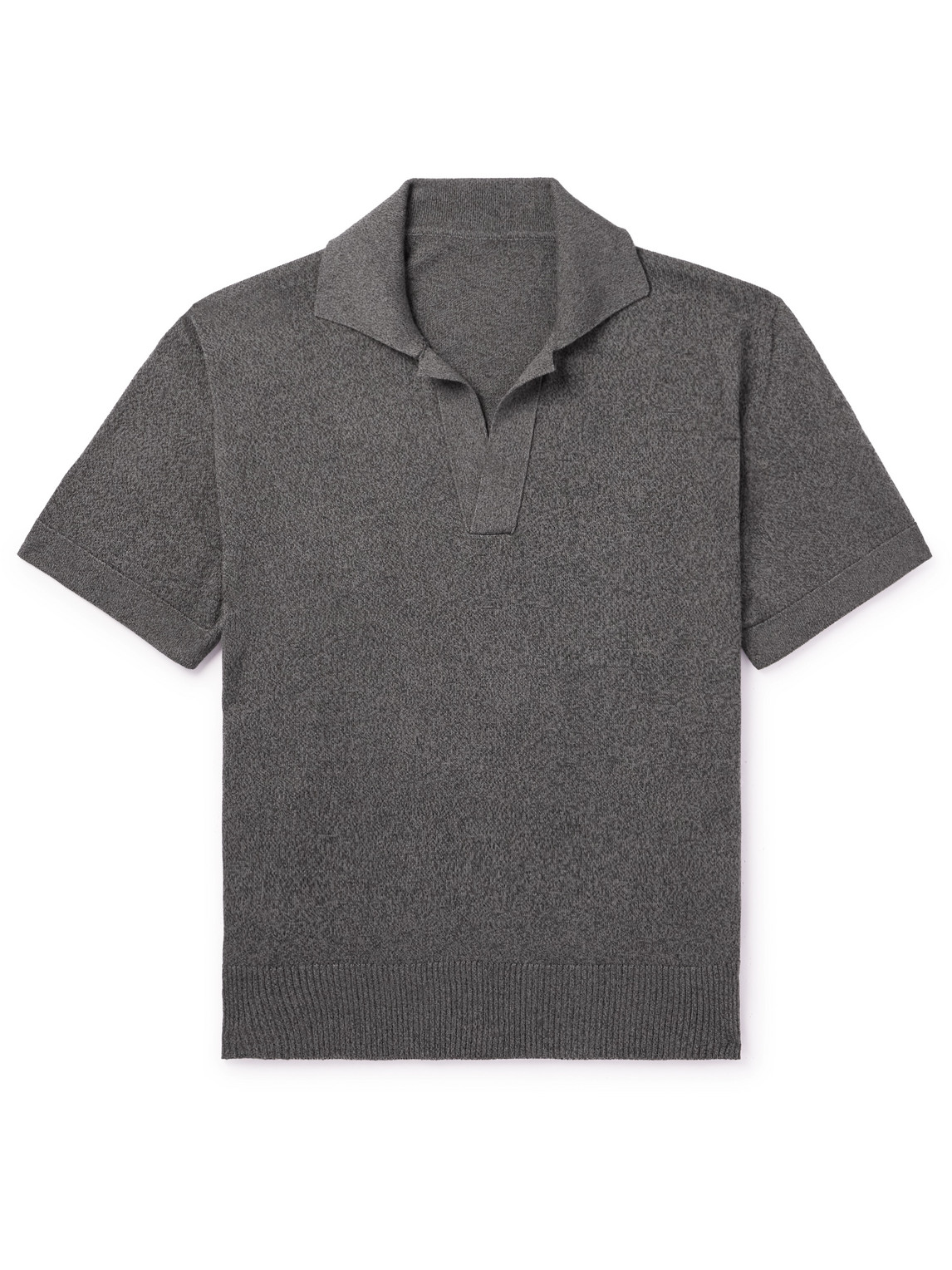 Stòffa Mouliné Cotton Polo Shirt In Gray