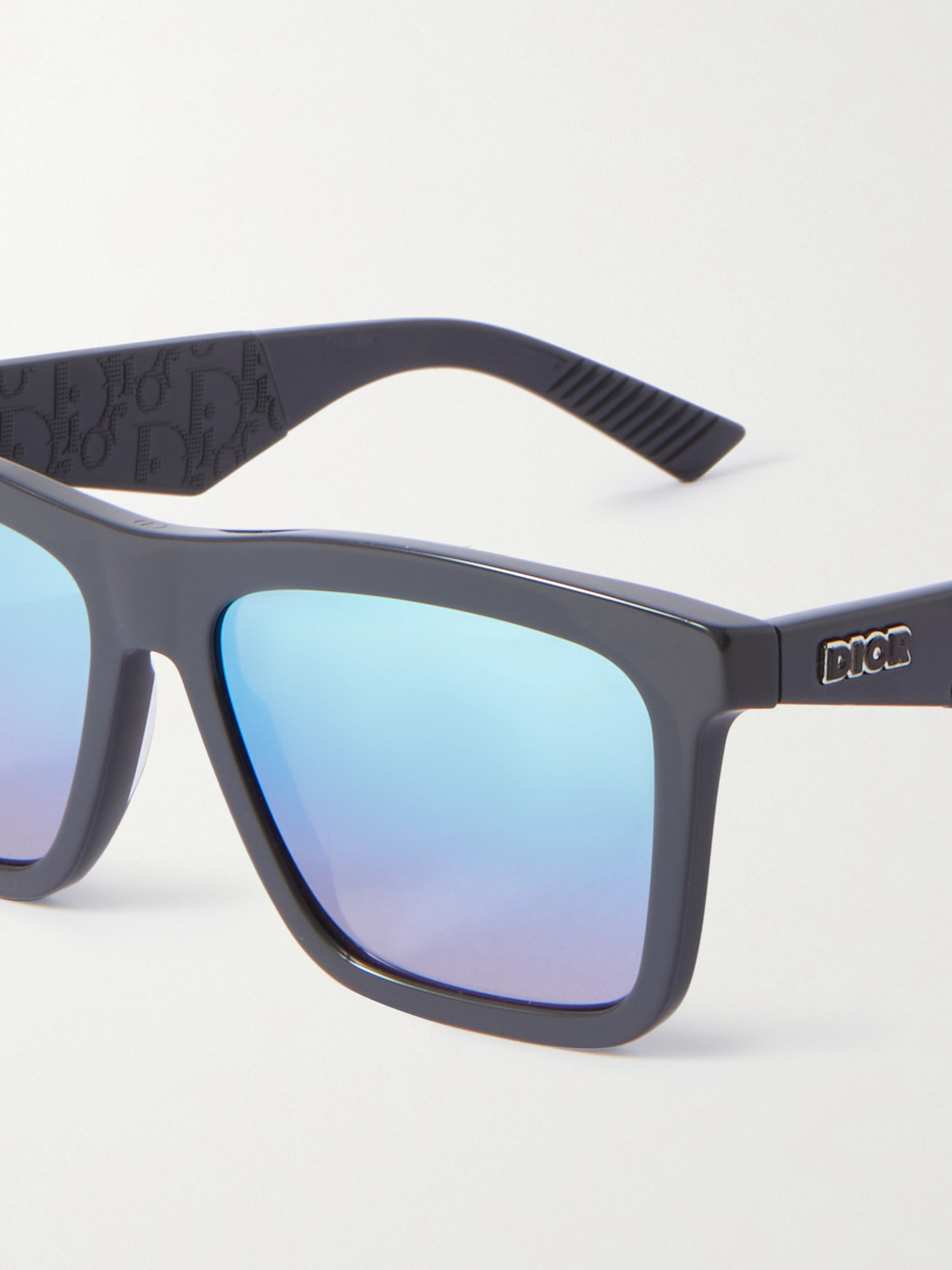 Shop Dior B27 S1i D-frame Logo-detailed Acetate Mirrored Sunglasses In Gray