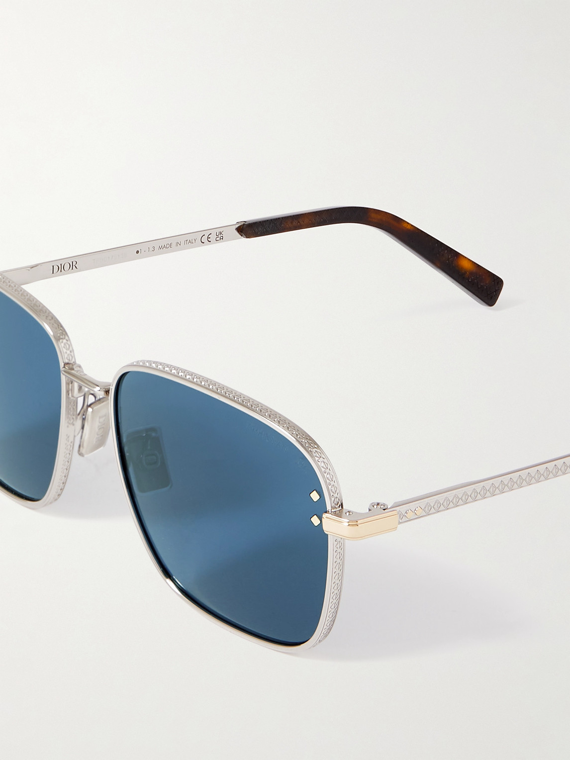 Shop Dior Cd Diamond S4u D-frame Silver-tone And Tortoiseshell Acetate Sunglasses