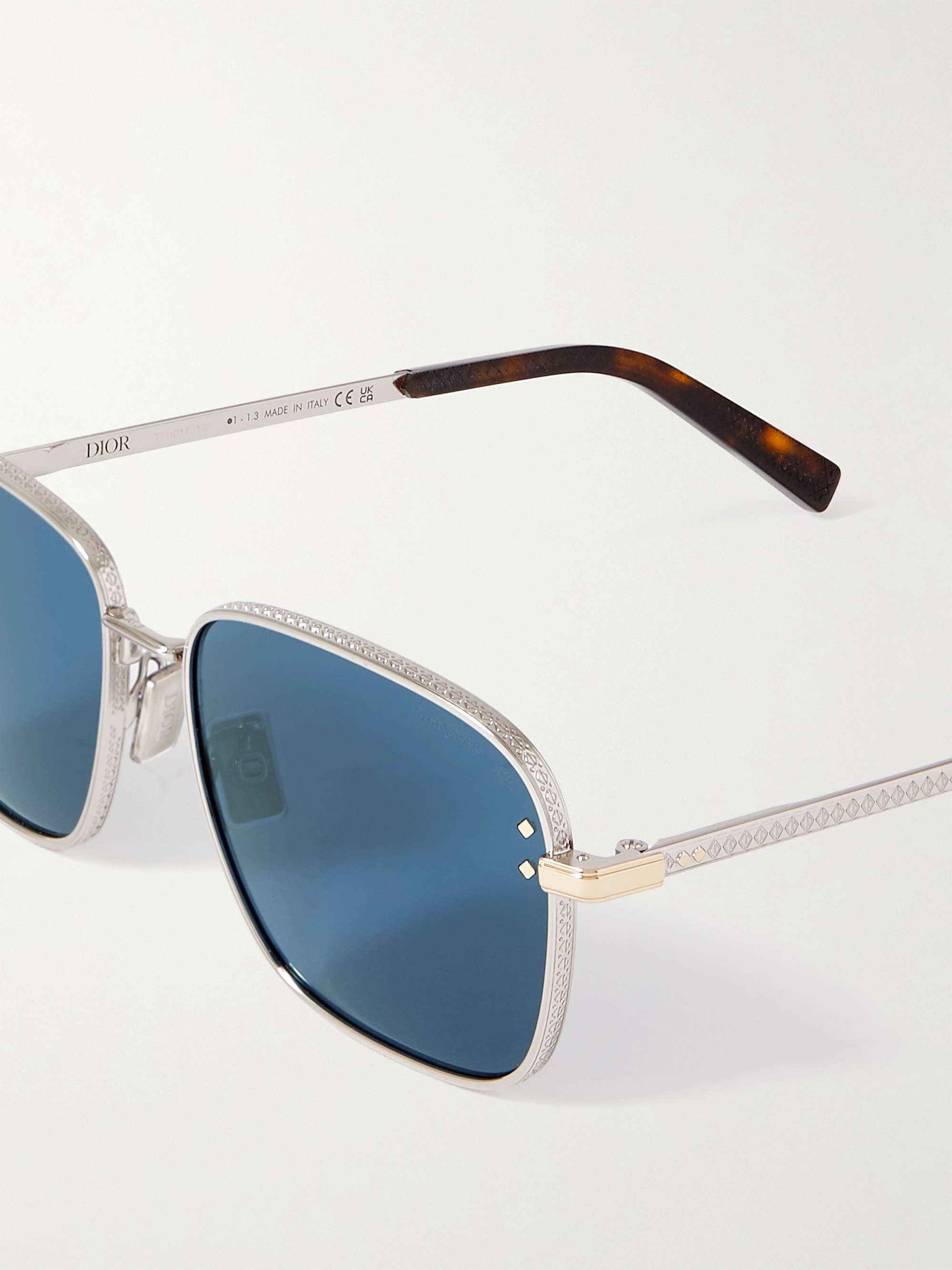 DIOR EYEWEAR CD Diamond S4U Aviator-Style Silver-Tone Sunglasses