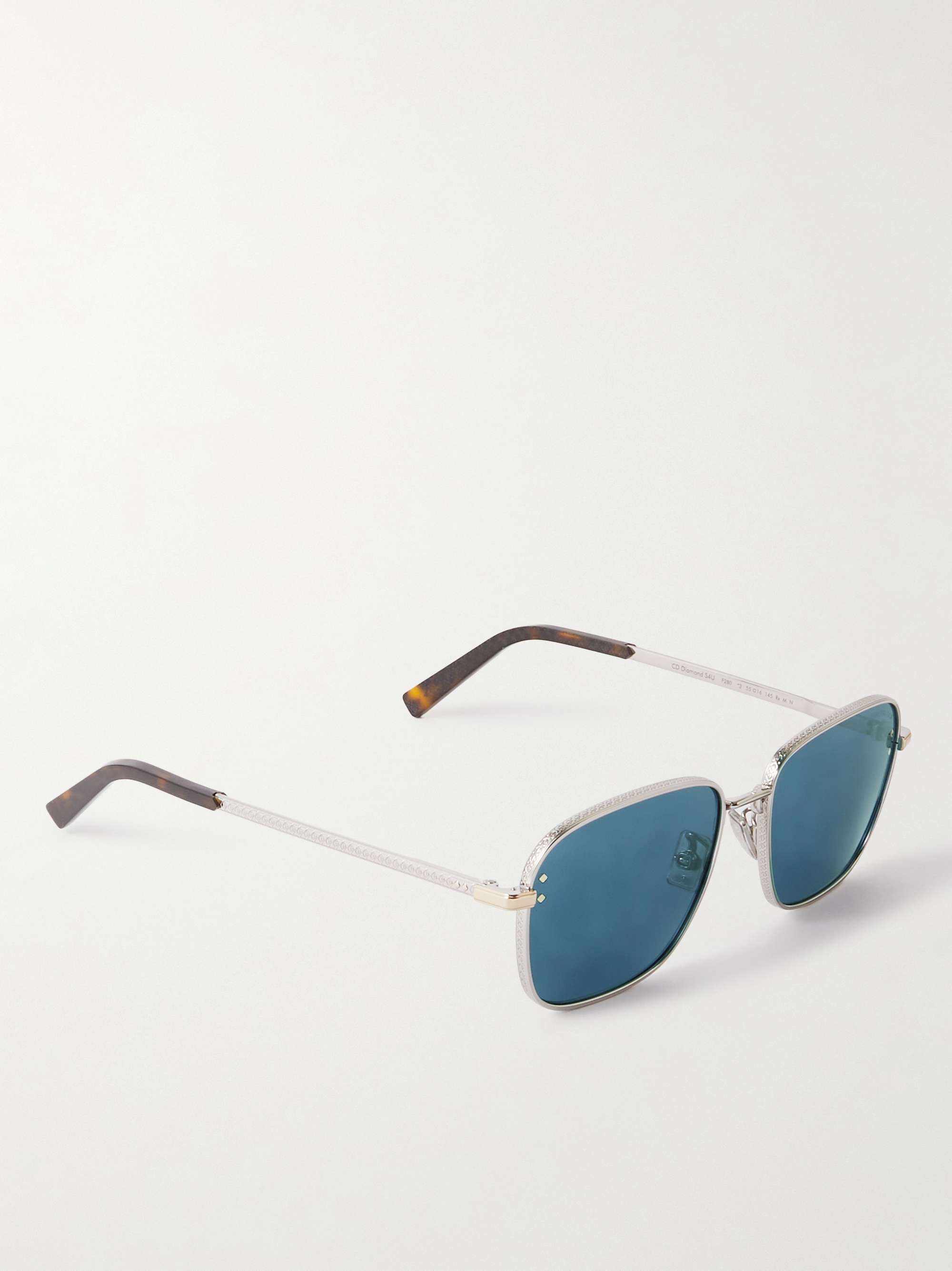 DIOR EYEWEAR CD Diamond S4U Aviator-Style Silver-Tone Sunglasses