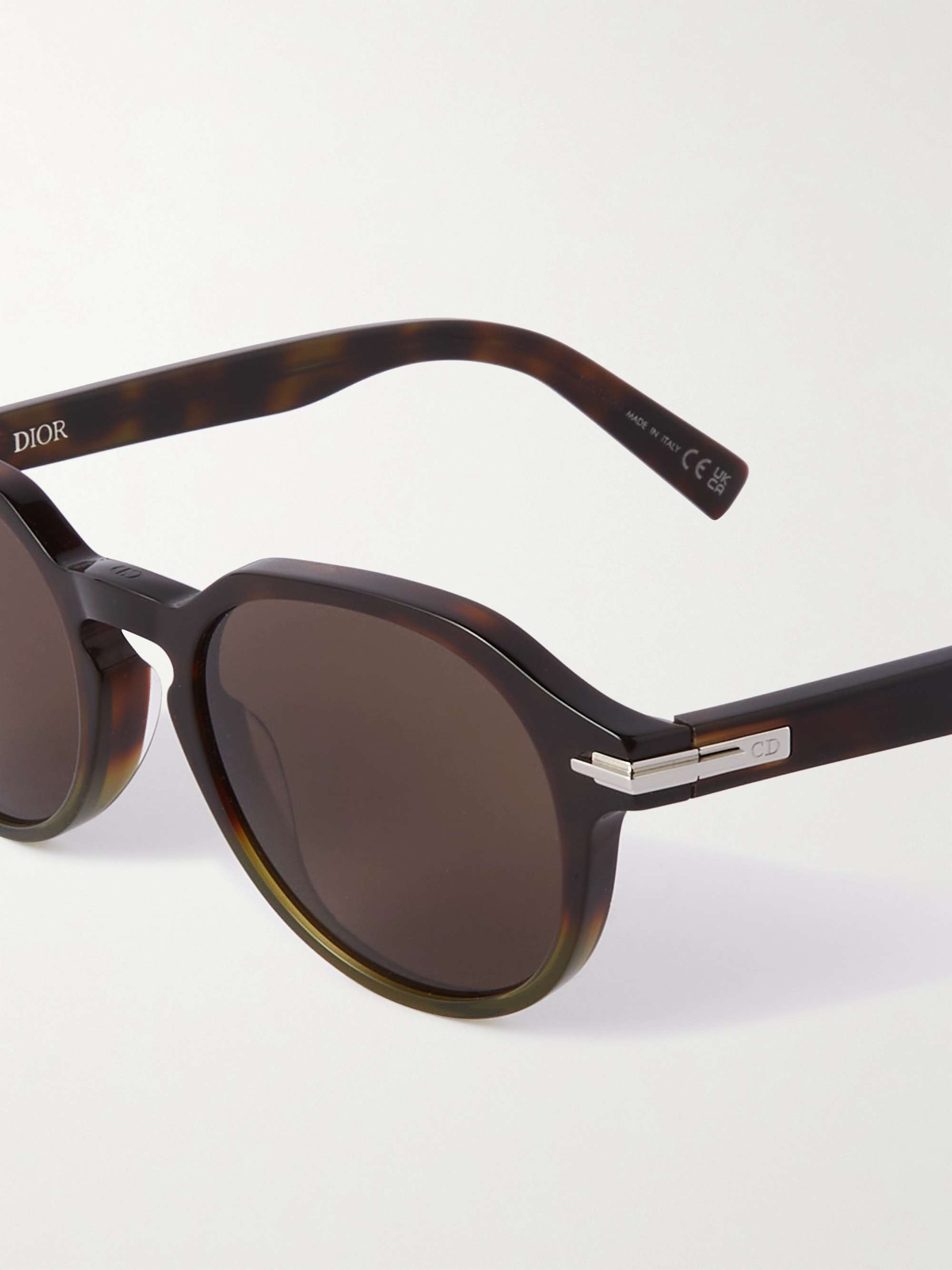 DIOR EYEWEAR DiorBlackSuit R2I Round-Frame Tortoiseshell Acetate Sunglasses