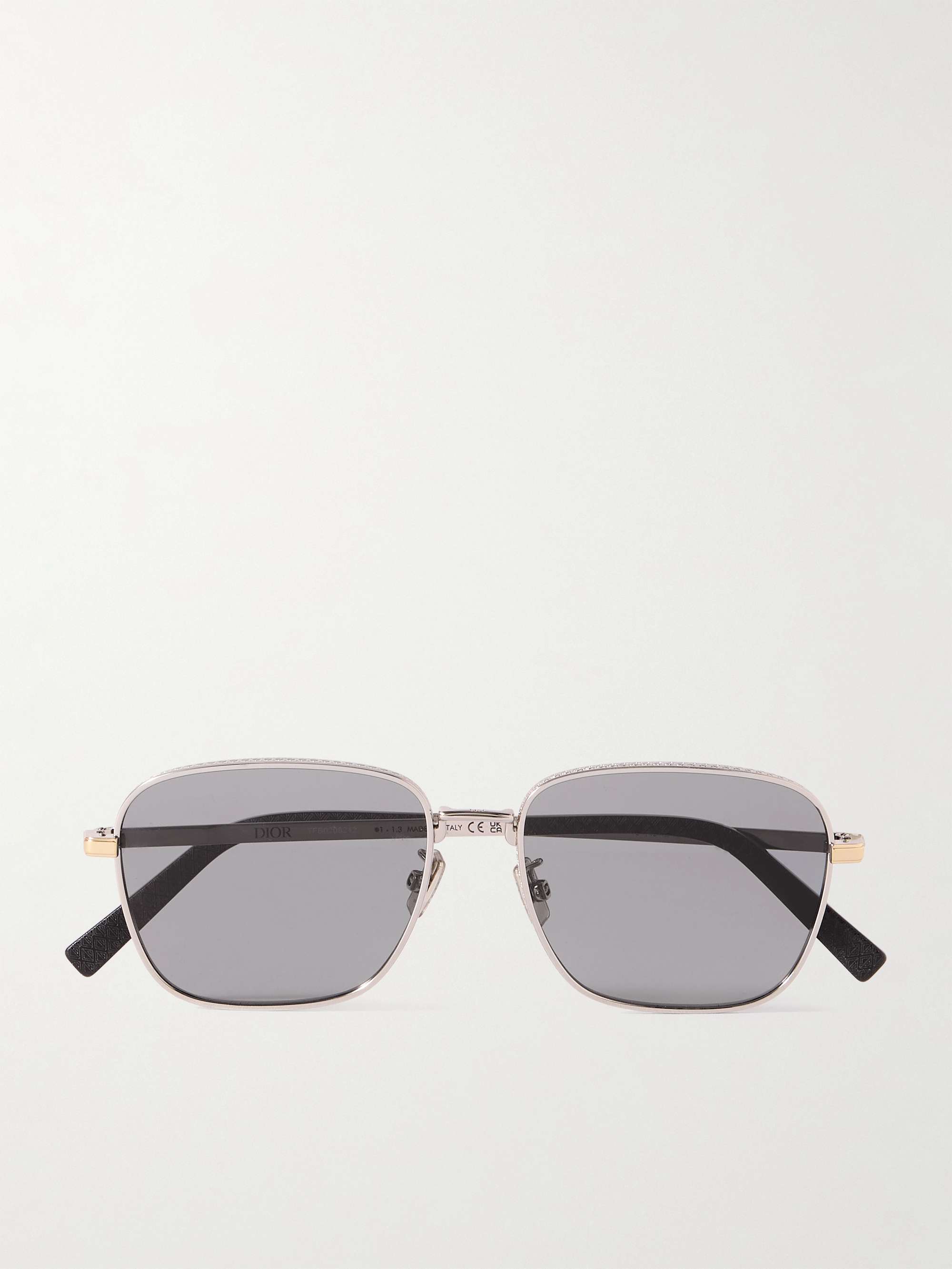DIOR EYEWEAR CD Diamond S4U Aviator-Style Silver-Tone Sunglasses