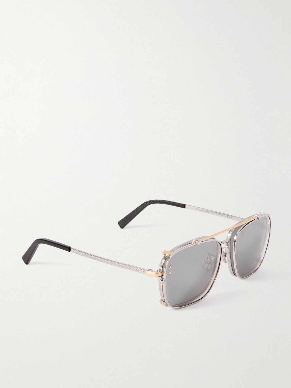 Shop Dior Cd Diamond S4u Aviator-style Silver-tone Sunglasses