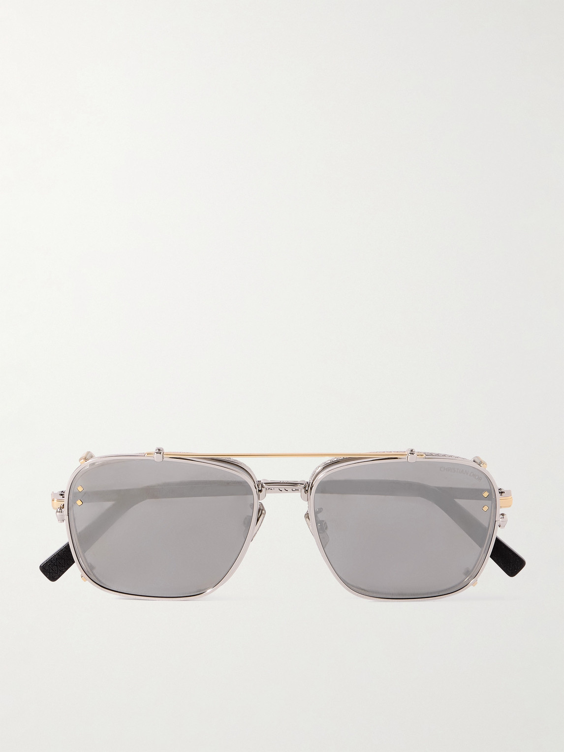 DIOR Eyewear CD Diamond S4U Aviator-Style Convertible Silver- and Gold-Tone Sunglasses - Men