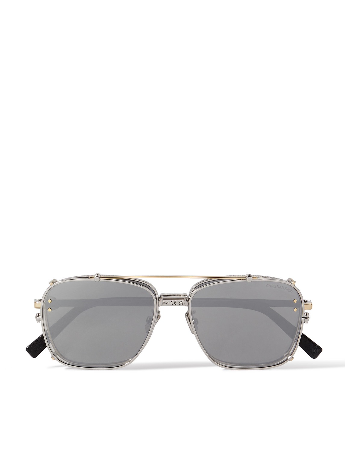 Dior Cd Diamond S4u Aviator-style Silver-tone Sunglasses