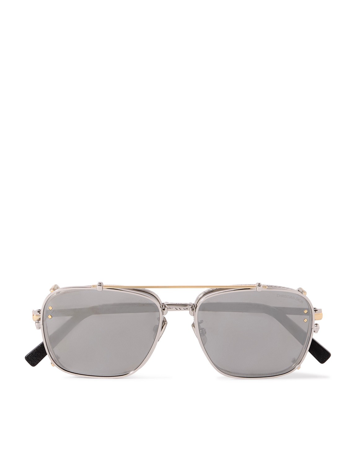 Dior Cd Diamond S4u Aviator-style Silver-tone Sunglasses