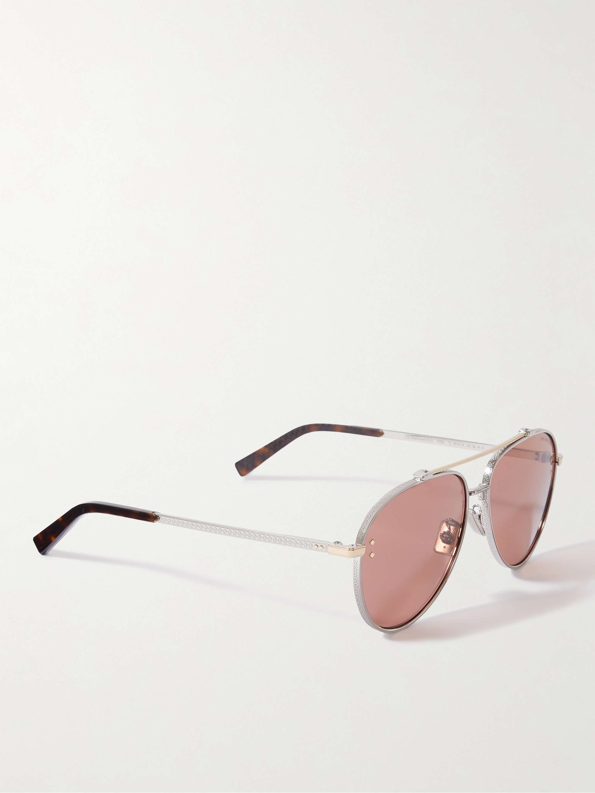 DIOR EYEWEAR CD Diamond A1U D-Drame Silver-Tone and Tortoiseshell Acetate Sunglasses