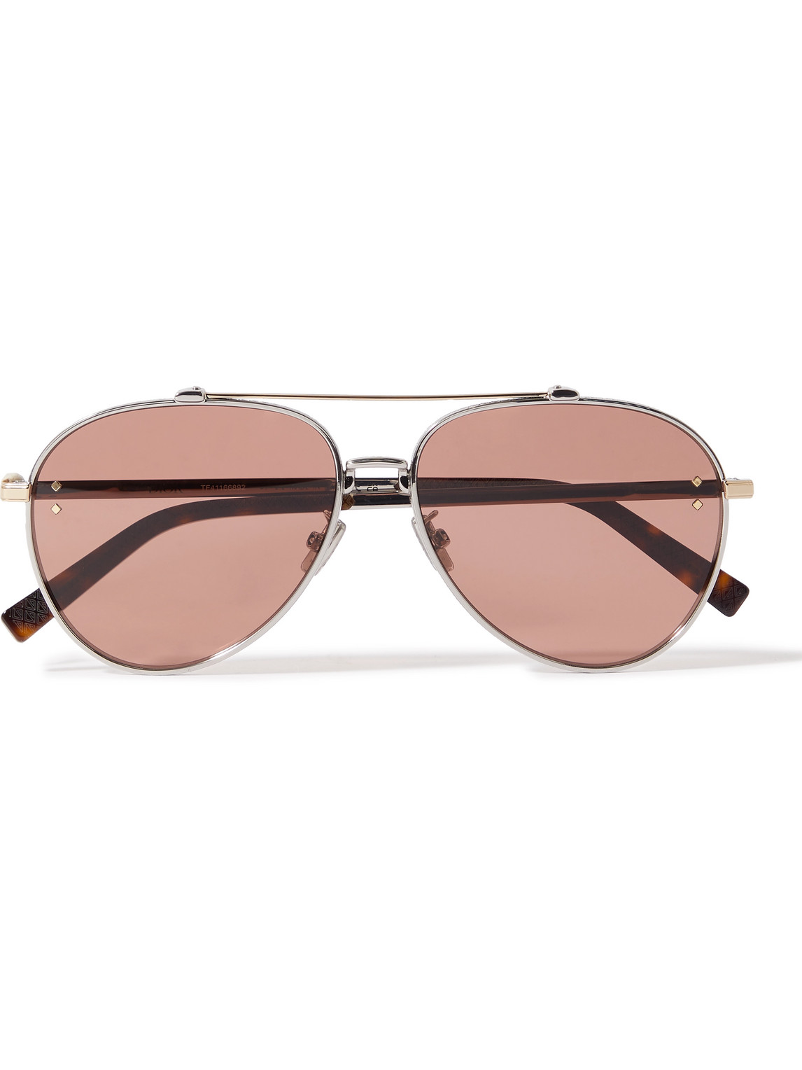 Dior Cd Diamond A1u Aviator-style Silver-tone And Tortoiseshell Acetate Sunglasses In Gold