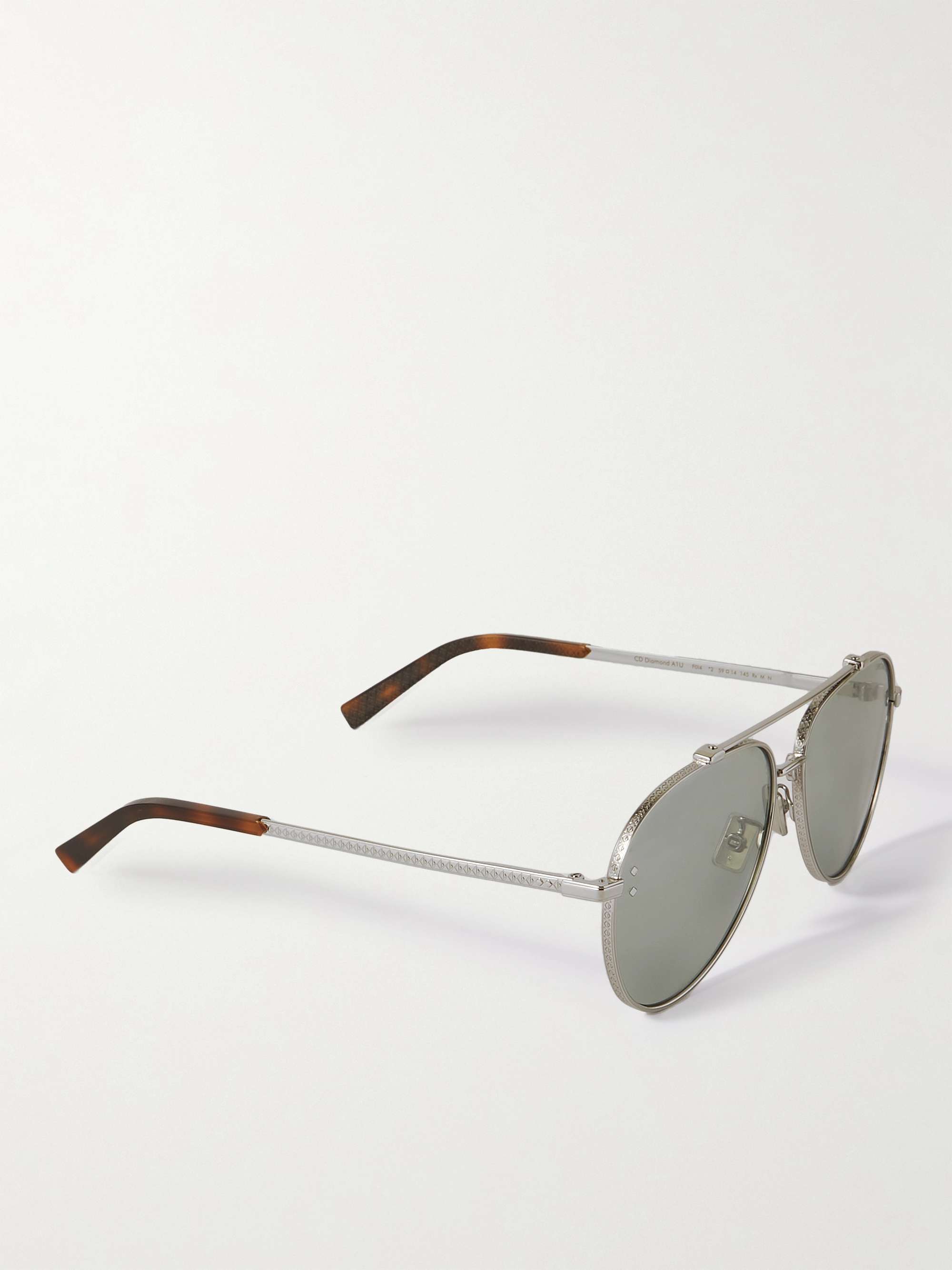DIOR EYEWEAR CD Diamond A1U D-Drame Silver-Tone and Tortoiseshell Acetate Sunglasses