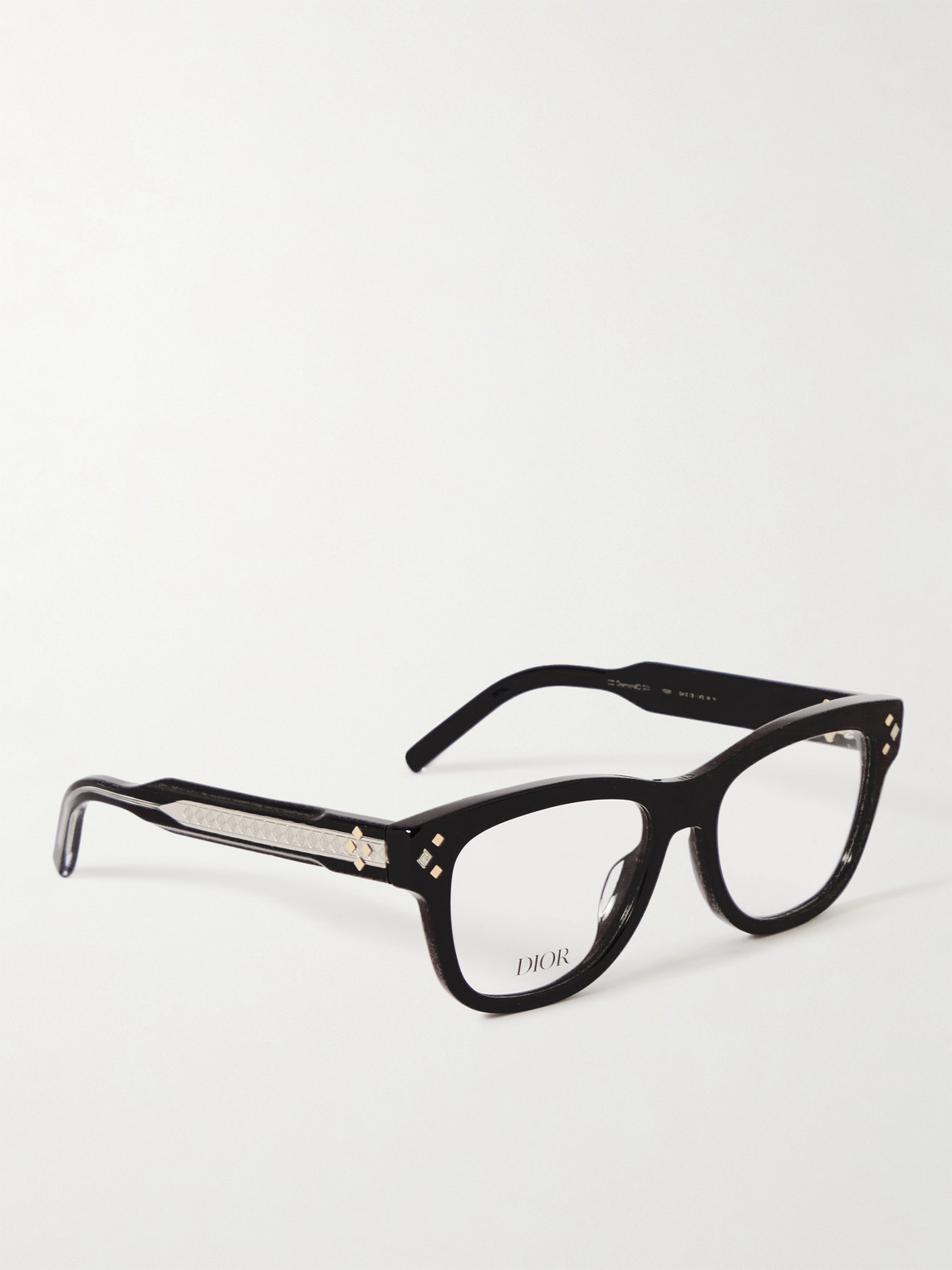 Shop Dior Cd Diamondo S1l Round-frame Acetate Optical Glasses In Black