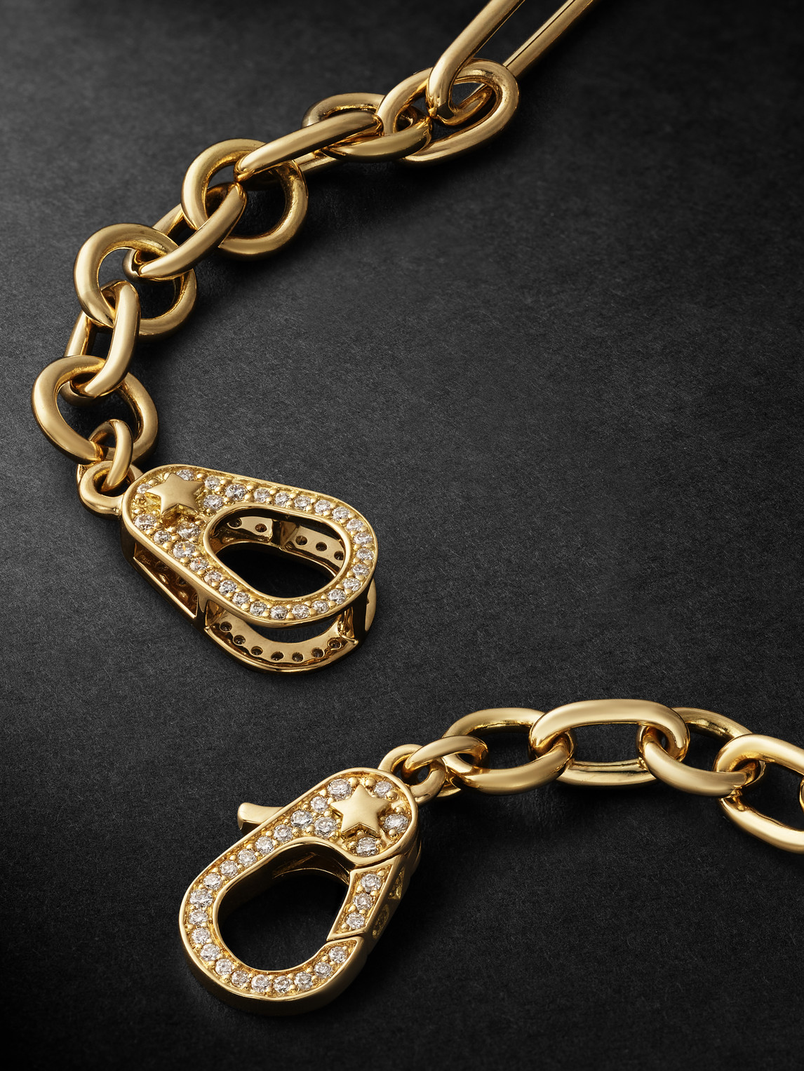 Shop Foundrae Sister Hook Gold Diamond Chain Bracelet