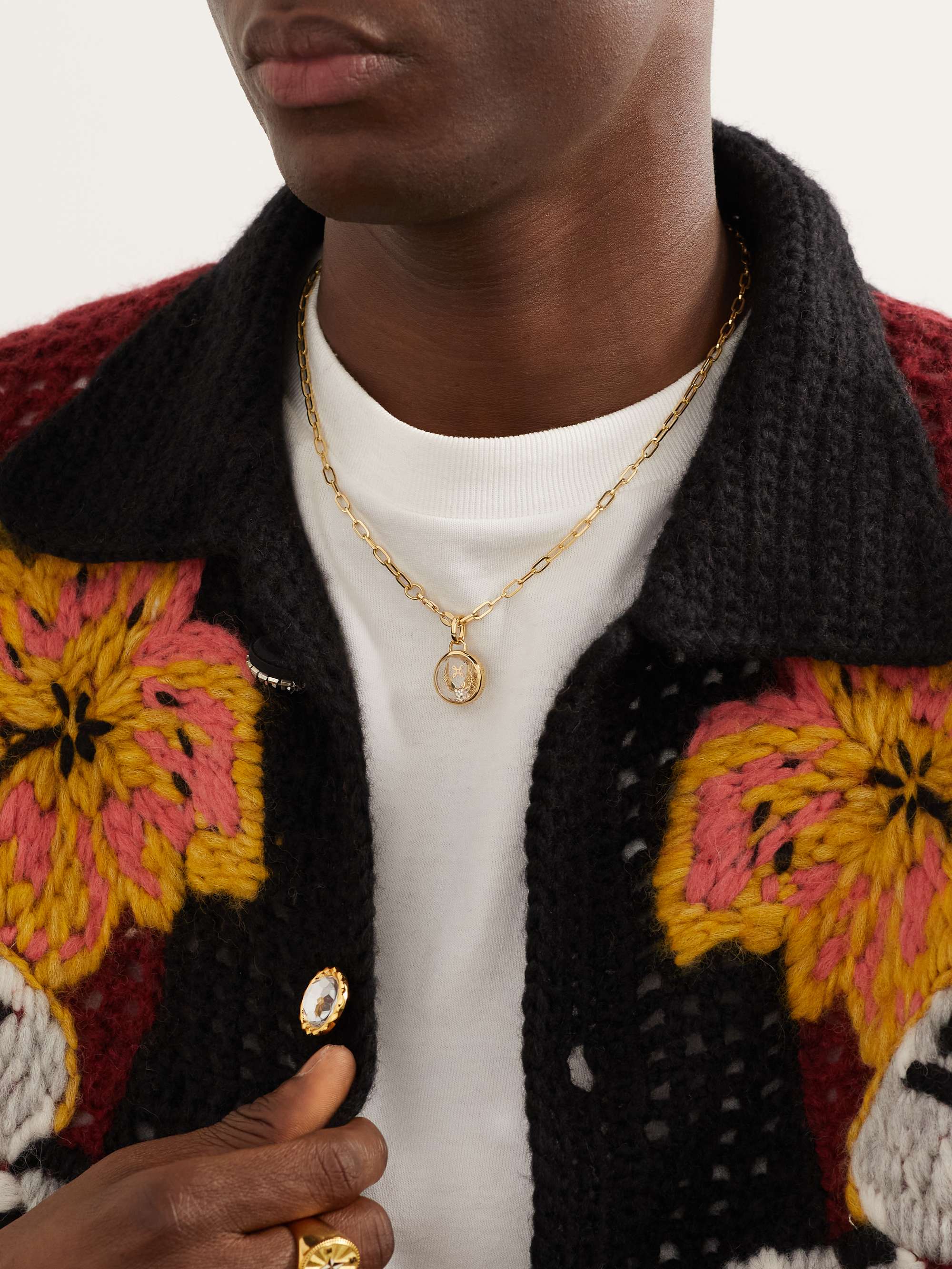 FOUNDRAE Beloved, with Wings We Fly Gold Diamond Pendant Necklace