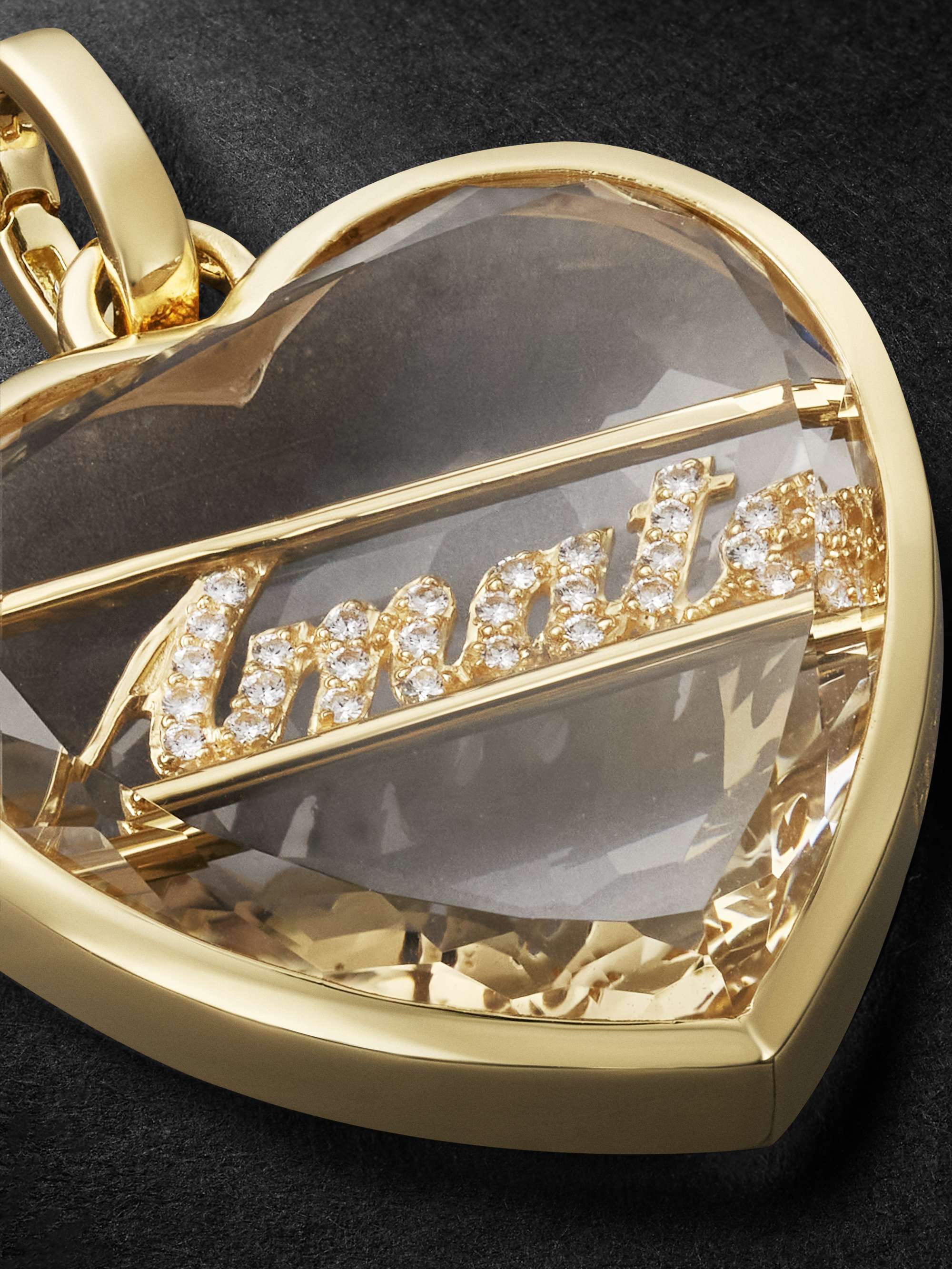FOUNDRAE Amate Gold, Quartz and Diamond Pendant