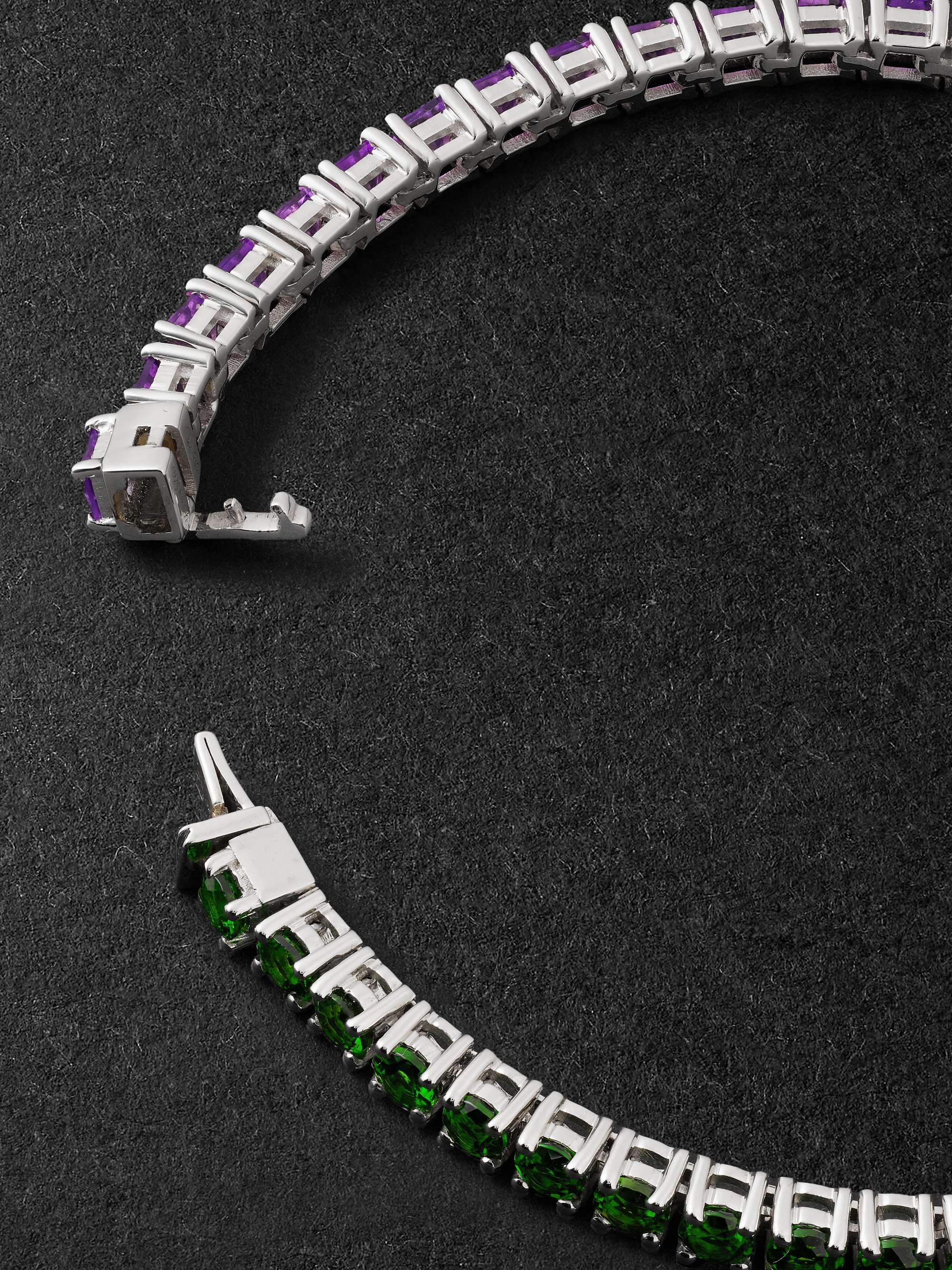 YVONNE LÉON White Gold, Diopside and Amethyst Bracelet