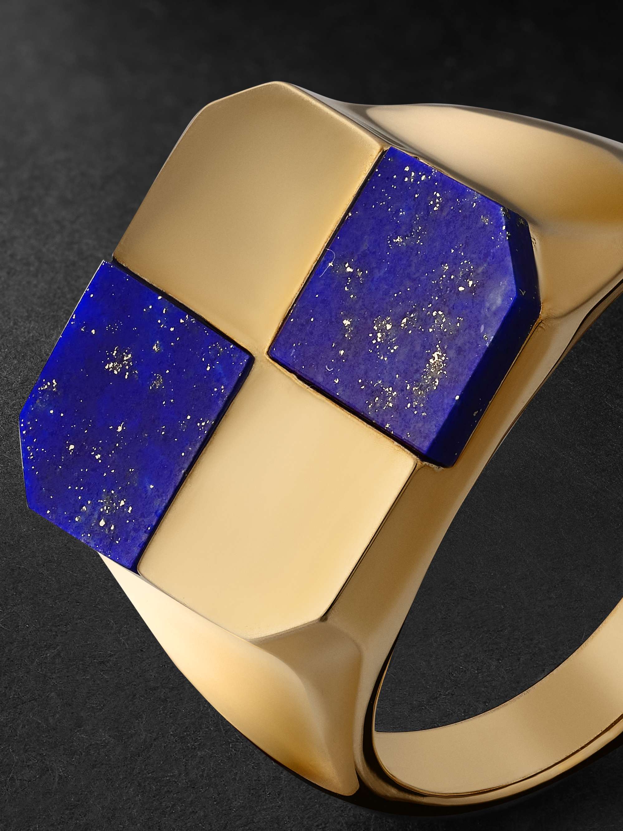 YVONNE LÉON Gold Lapis Lazuli Ring