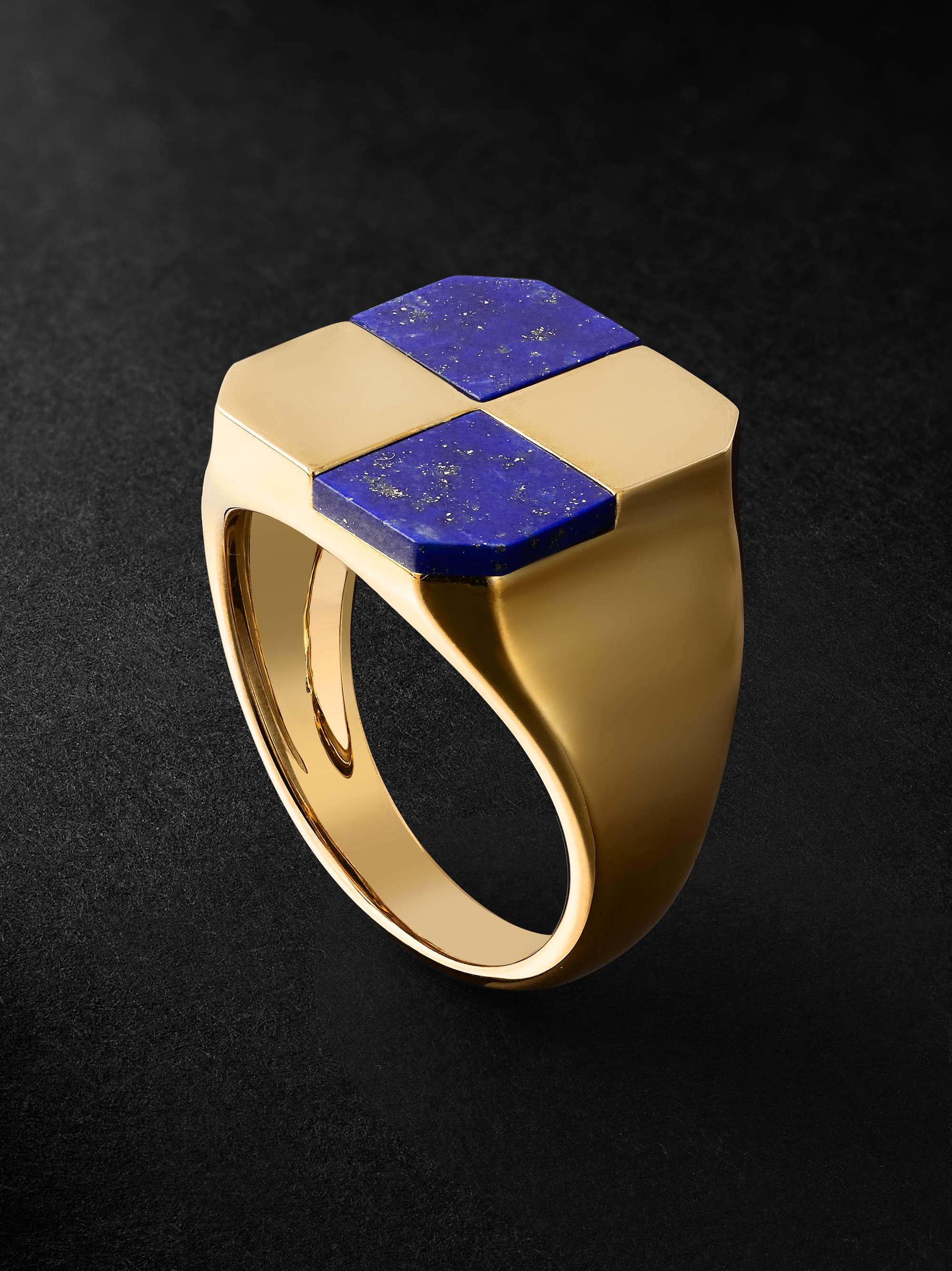 YVONNE LÉON Gold Lapis Lazuli Ring