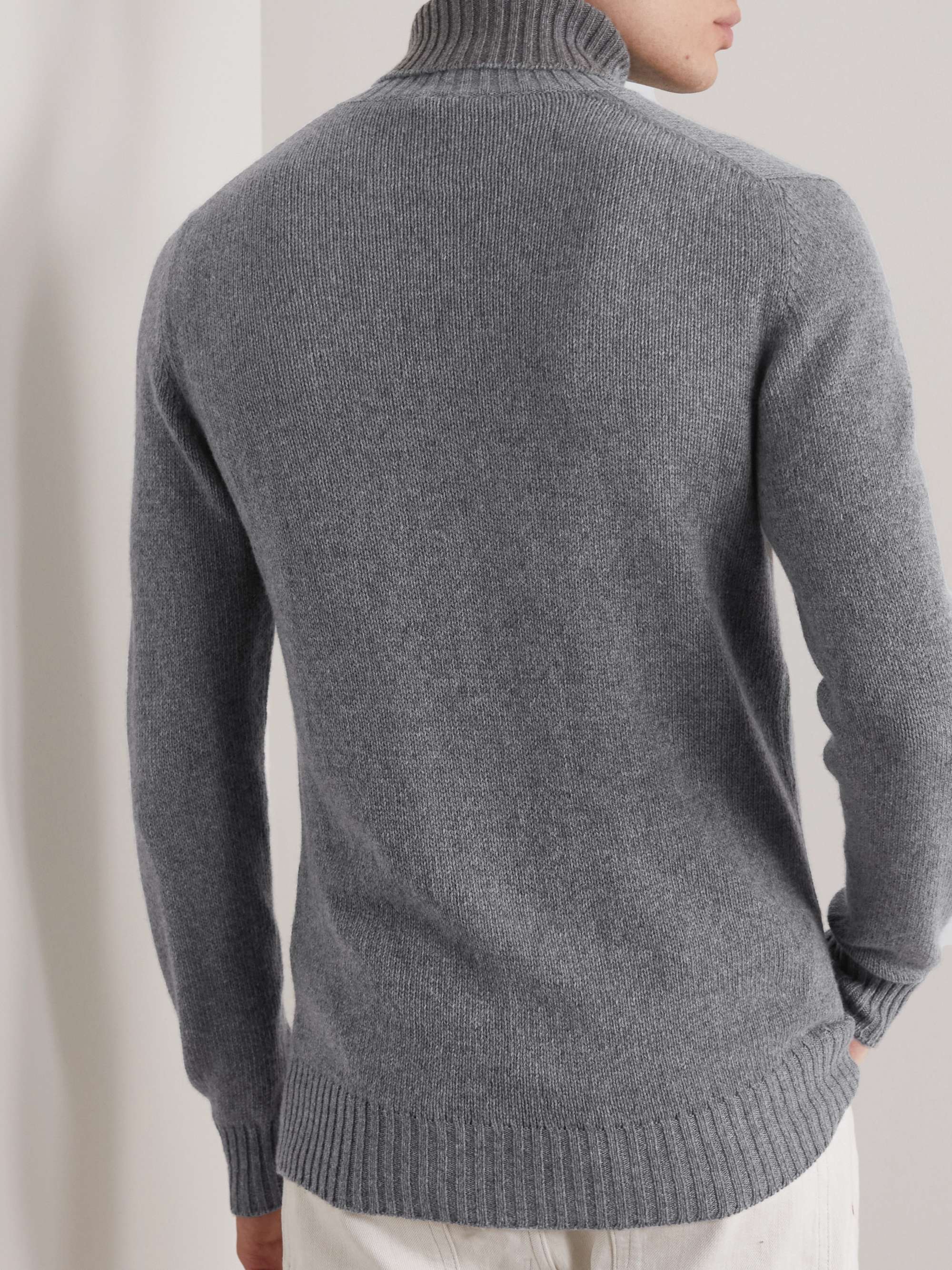 LORO PIANA Slim-Fit Mélange Baby Cashmere Rollneck Sweater
