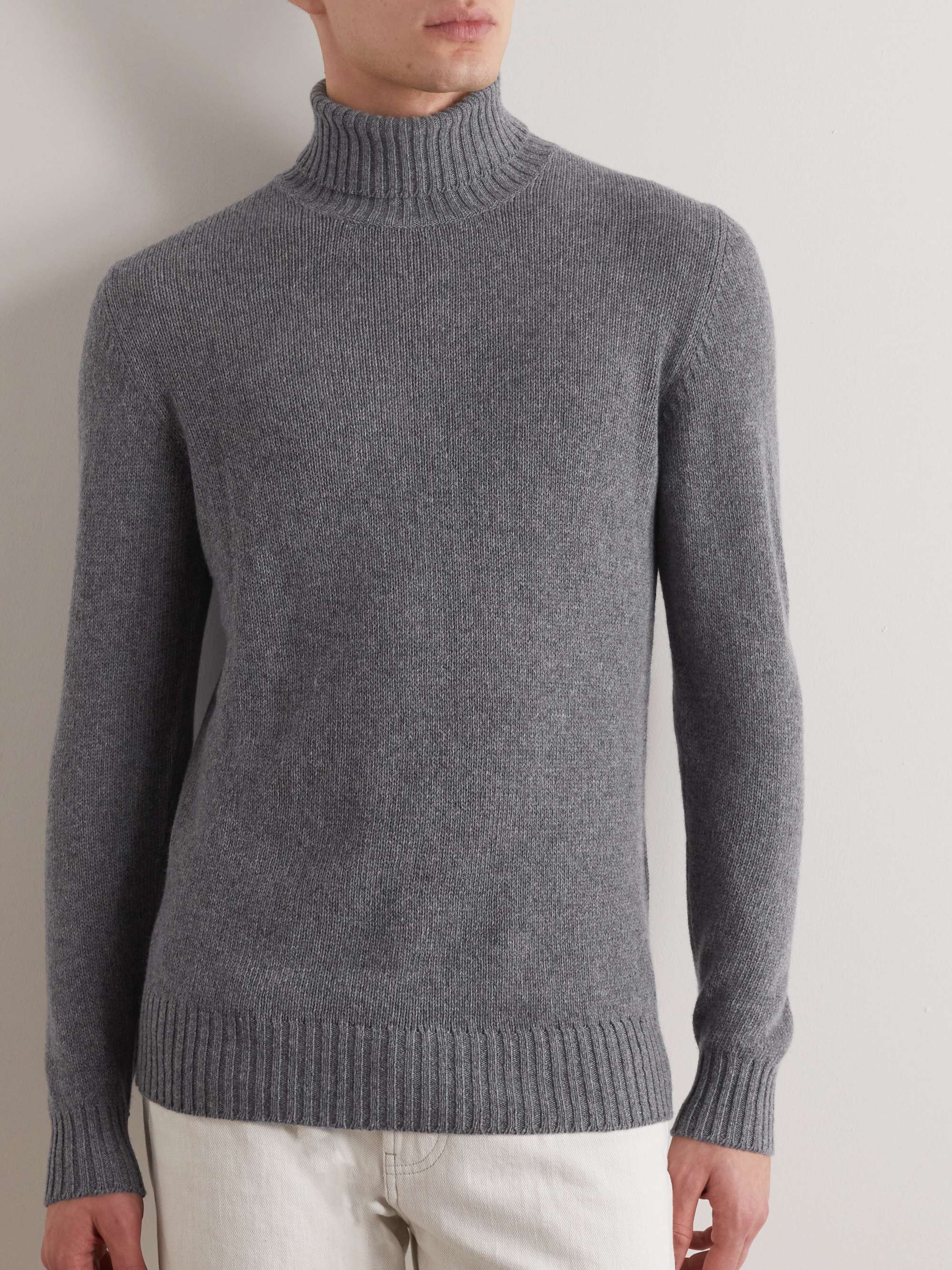 LORO PIANA Slim-Fit Mélange Baby Cashmere Rollneck Sweater