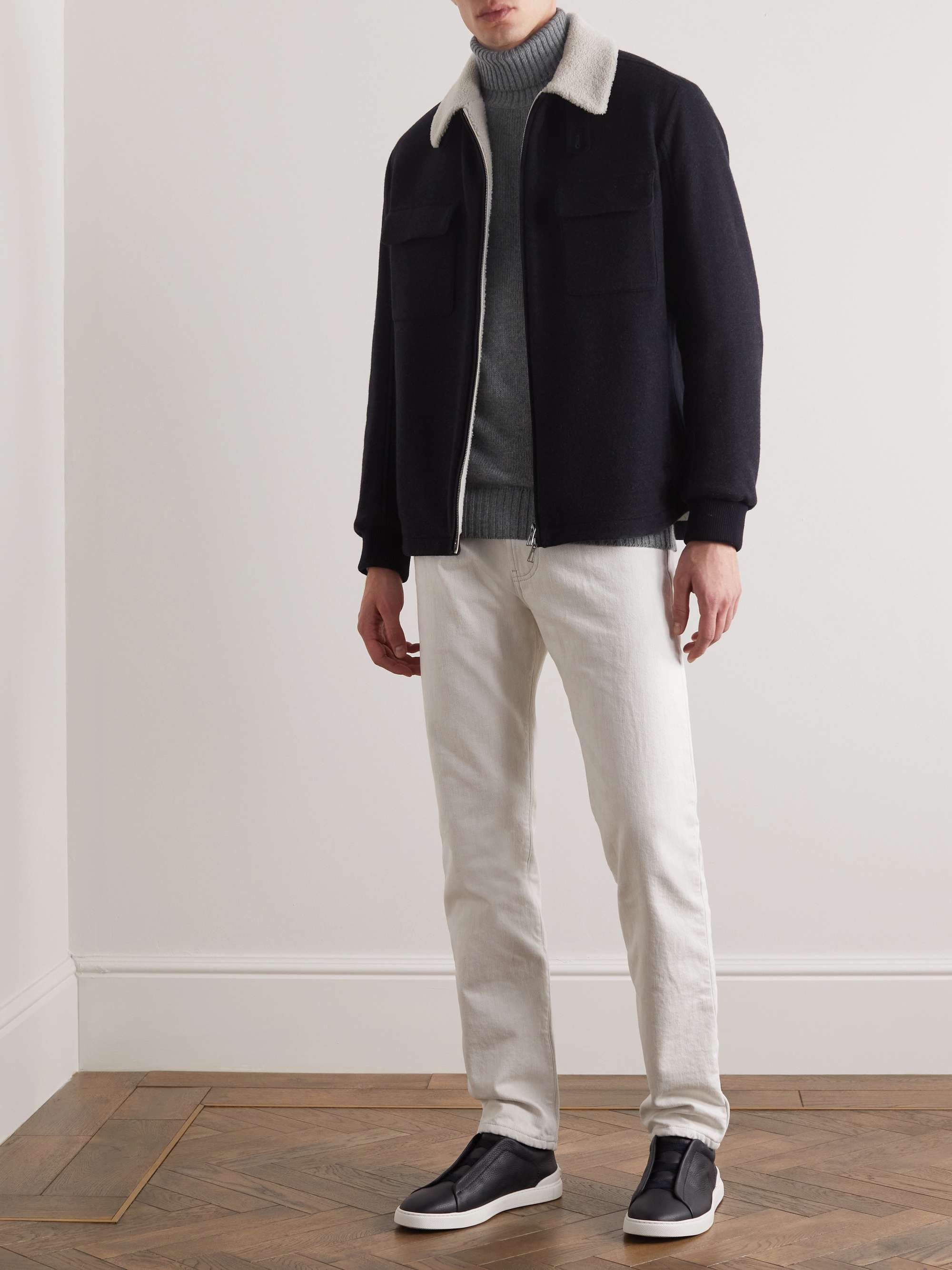 LORO PIANA Slim-Fit Mélange Baby Cashmere Rollneck Sweater
