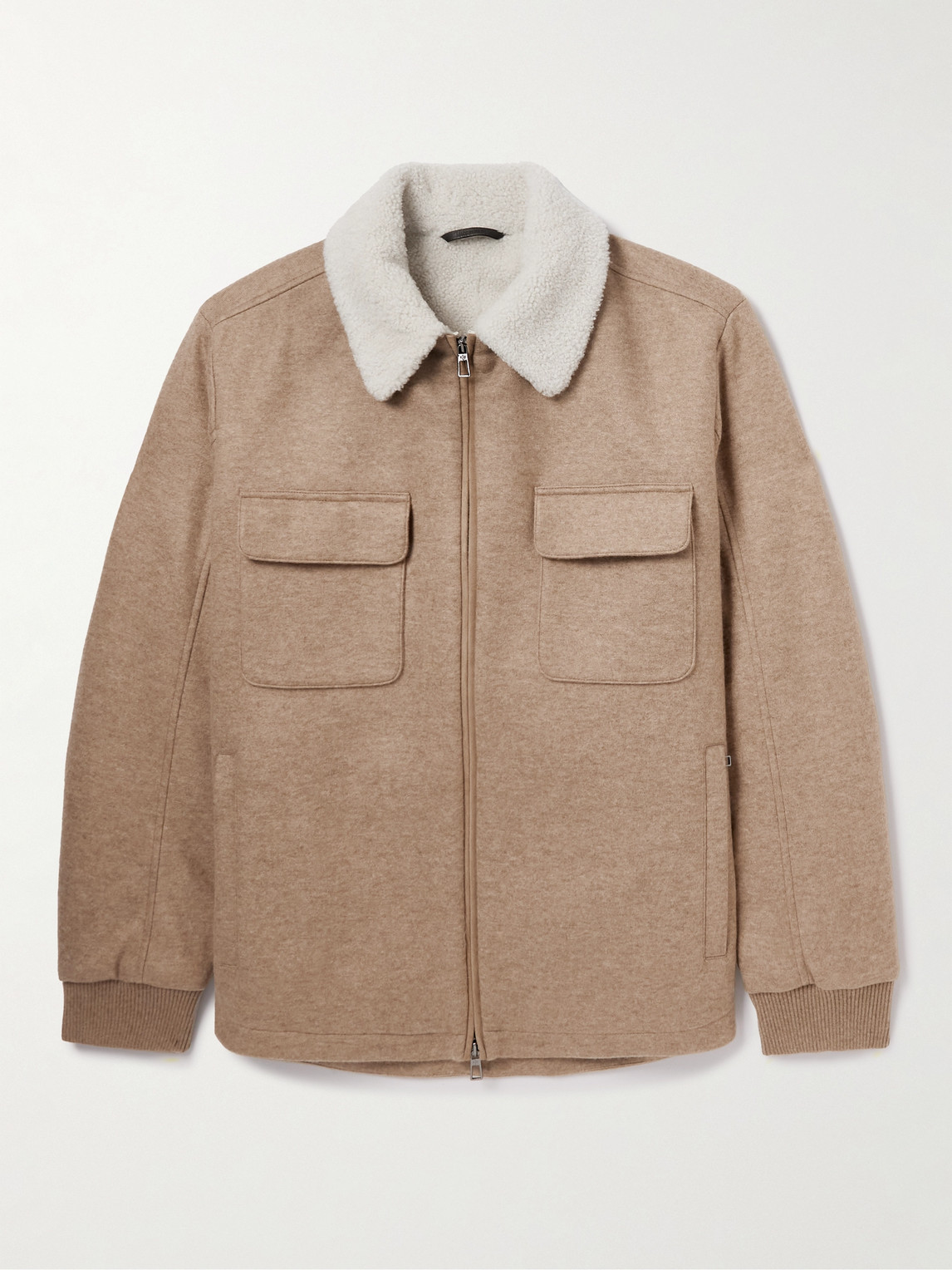 Loro Piana Suede-Trimmed Shearling-Lined Cashmere-Blend Shirt Jacket - Men