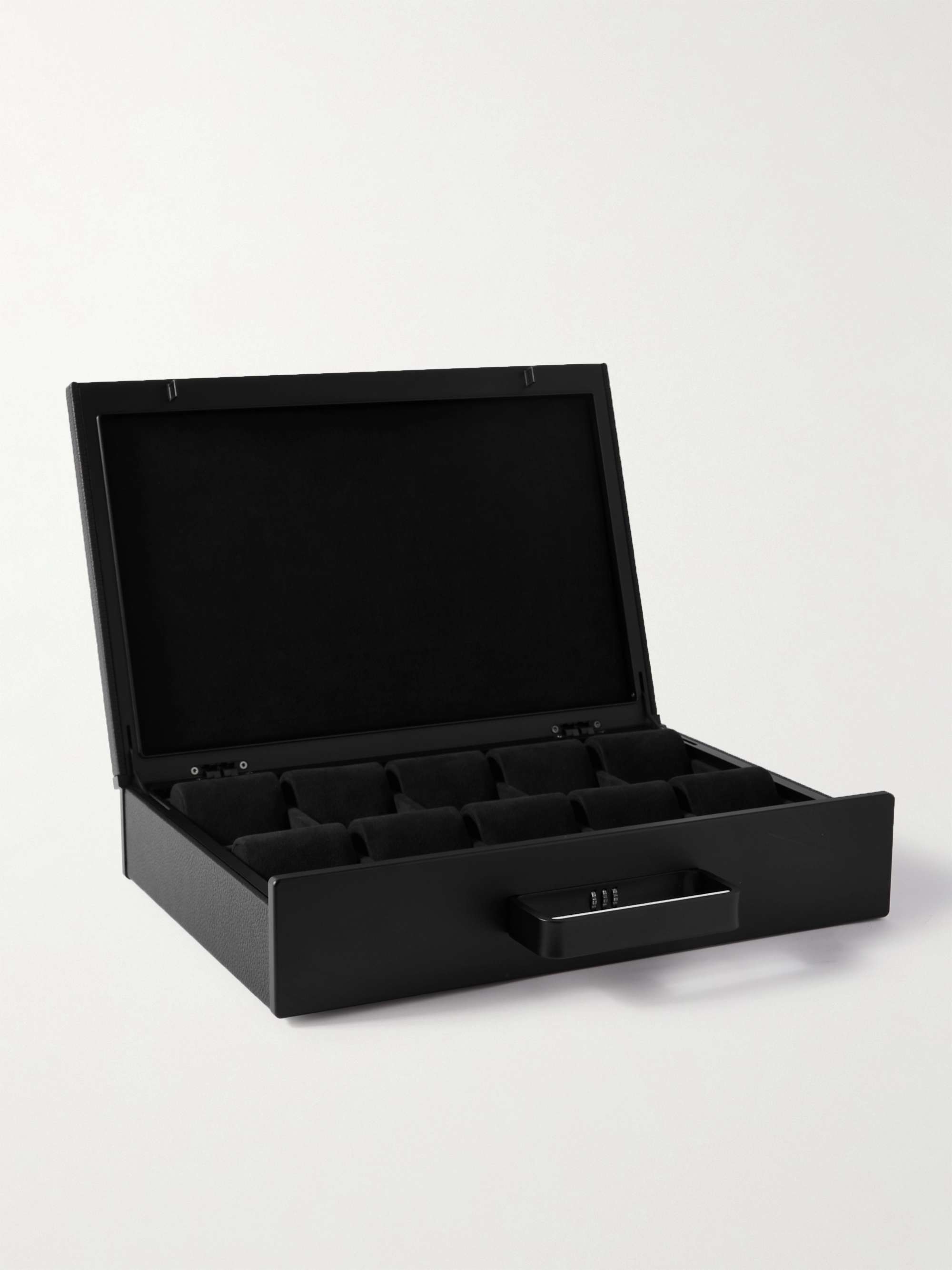 CHARLES SIMON Mackenzie Full-Grain Leather 10-Piece Travel Watch Case
