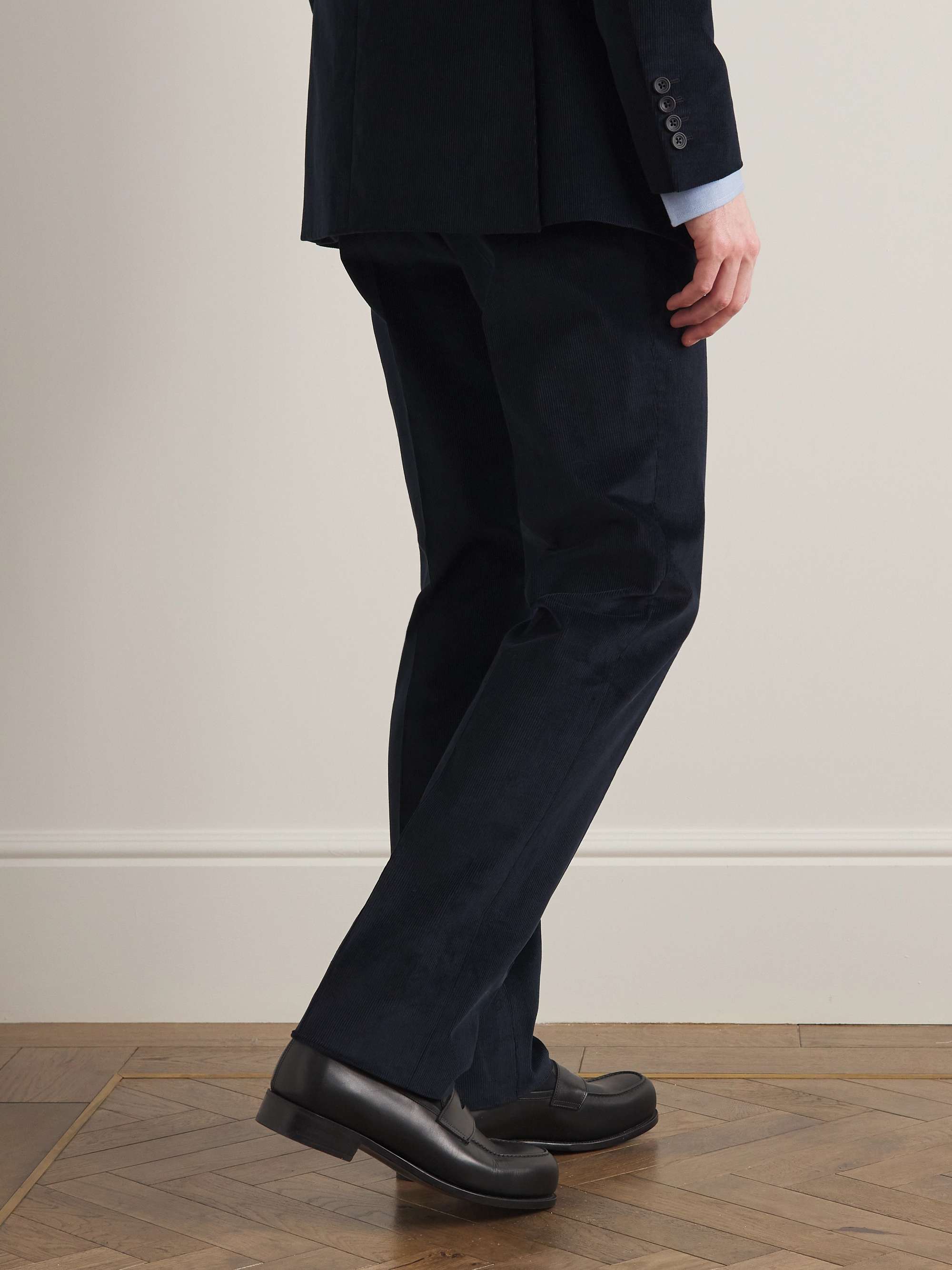 KINGSMAN Straight-Leg Cotton and Cashmere-Blend Corduroy Suit Trousers