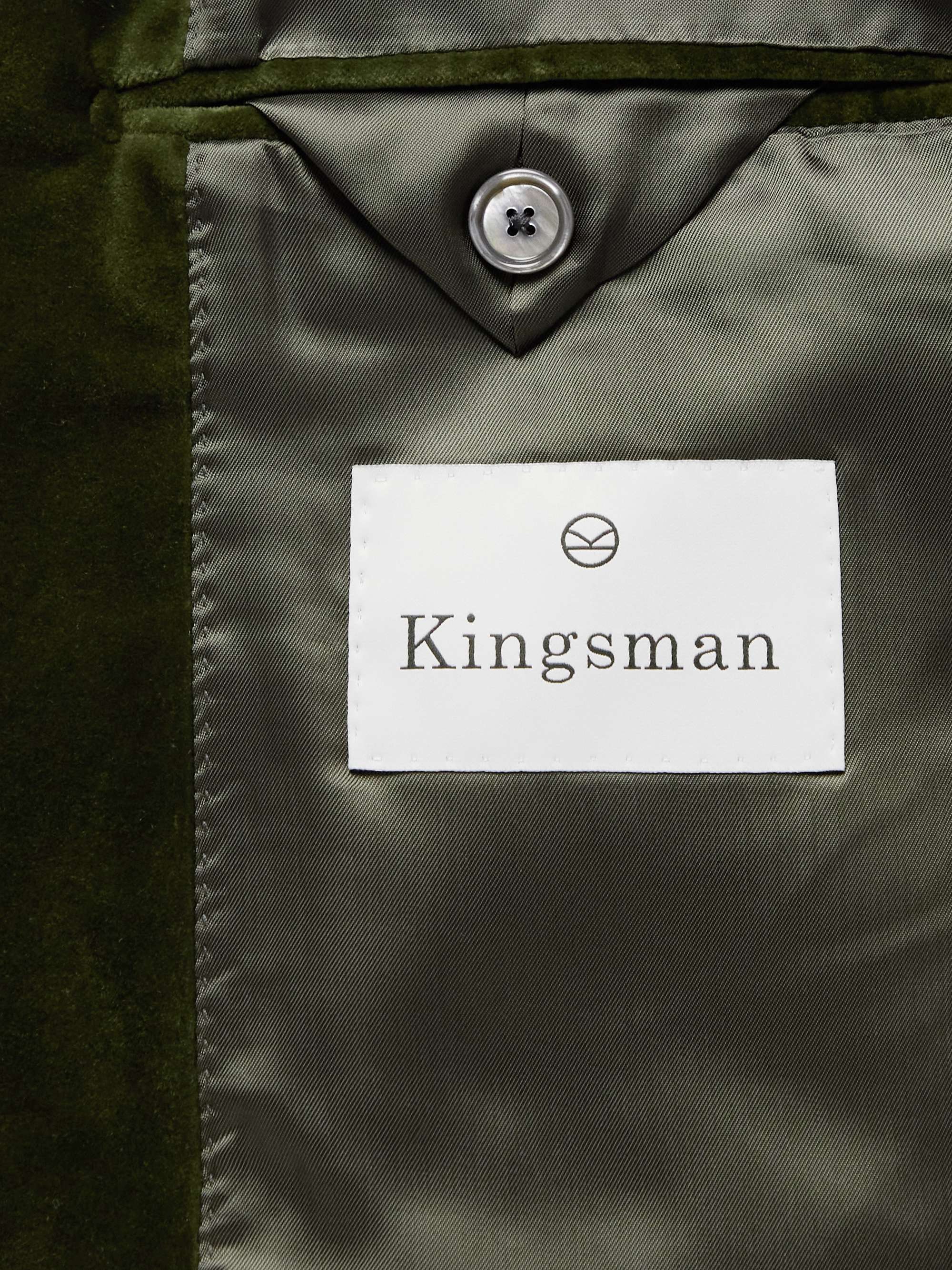 KINGSMAN Shawl-Collar Cotton-Blend Velvet Tuxedo Jacket