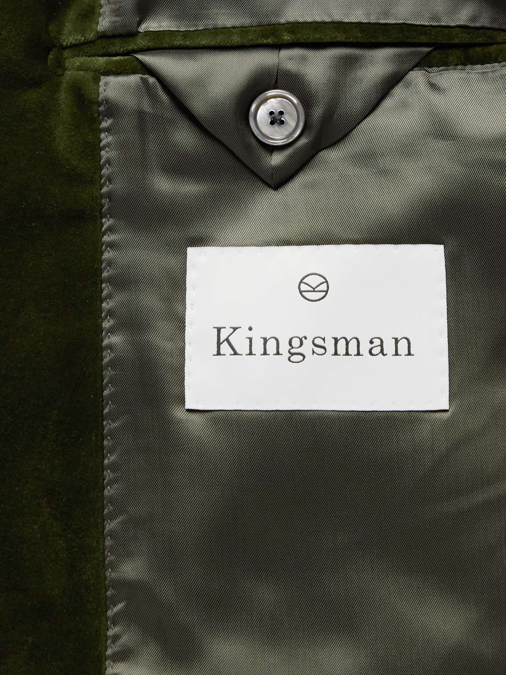 KINGSMAN Shawl-Collar Cotton-Blend Velvet Tuxedo Jacket