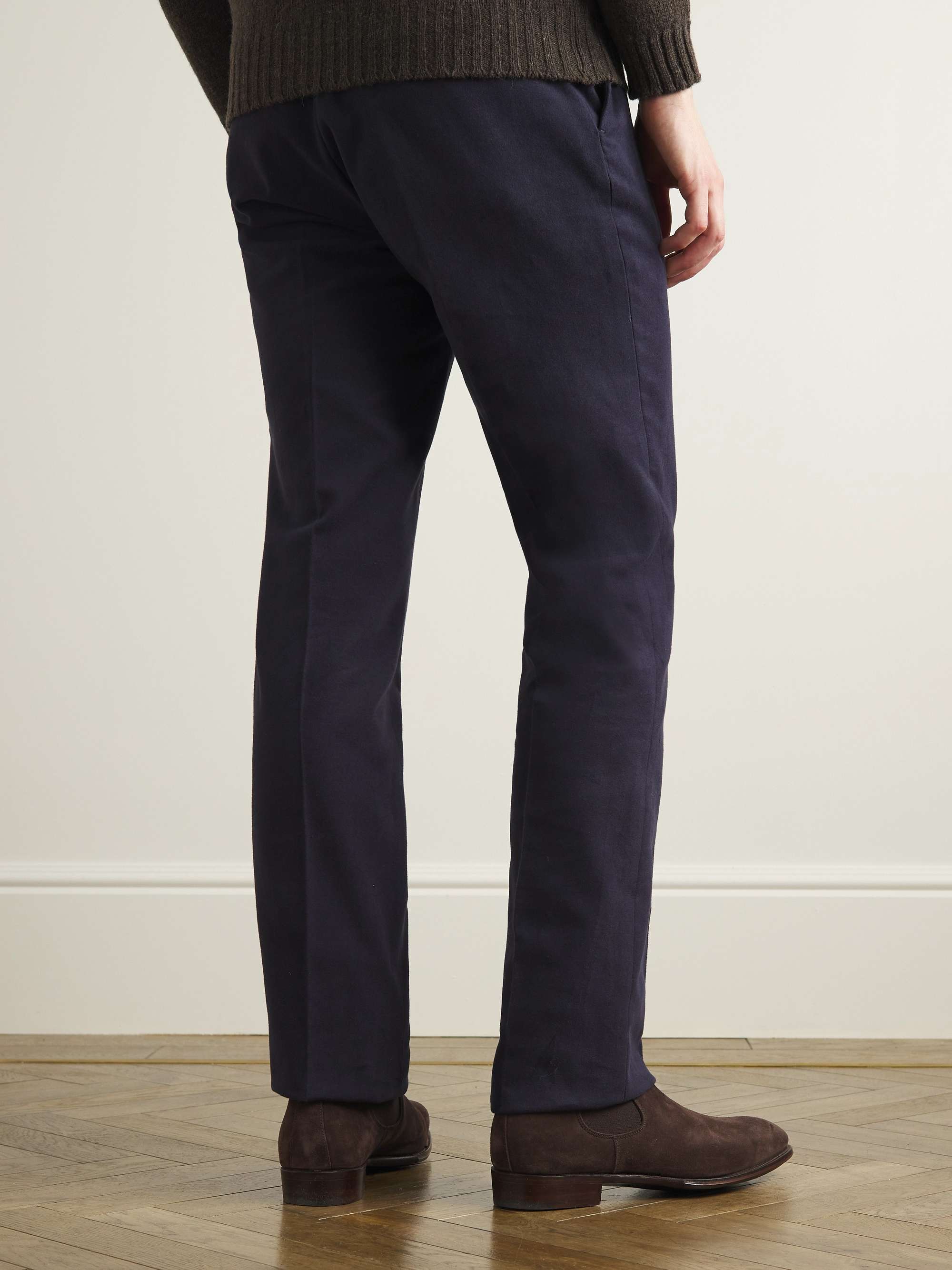 KINGSMAN Straight-Leg Cotton-Moleskin Trousers