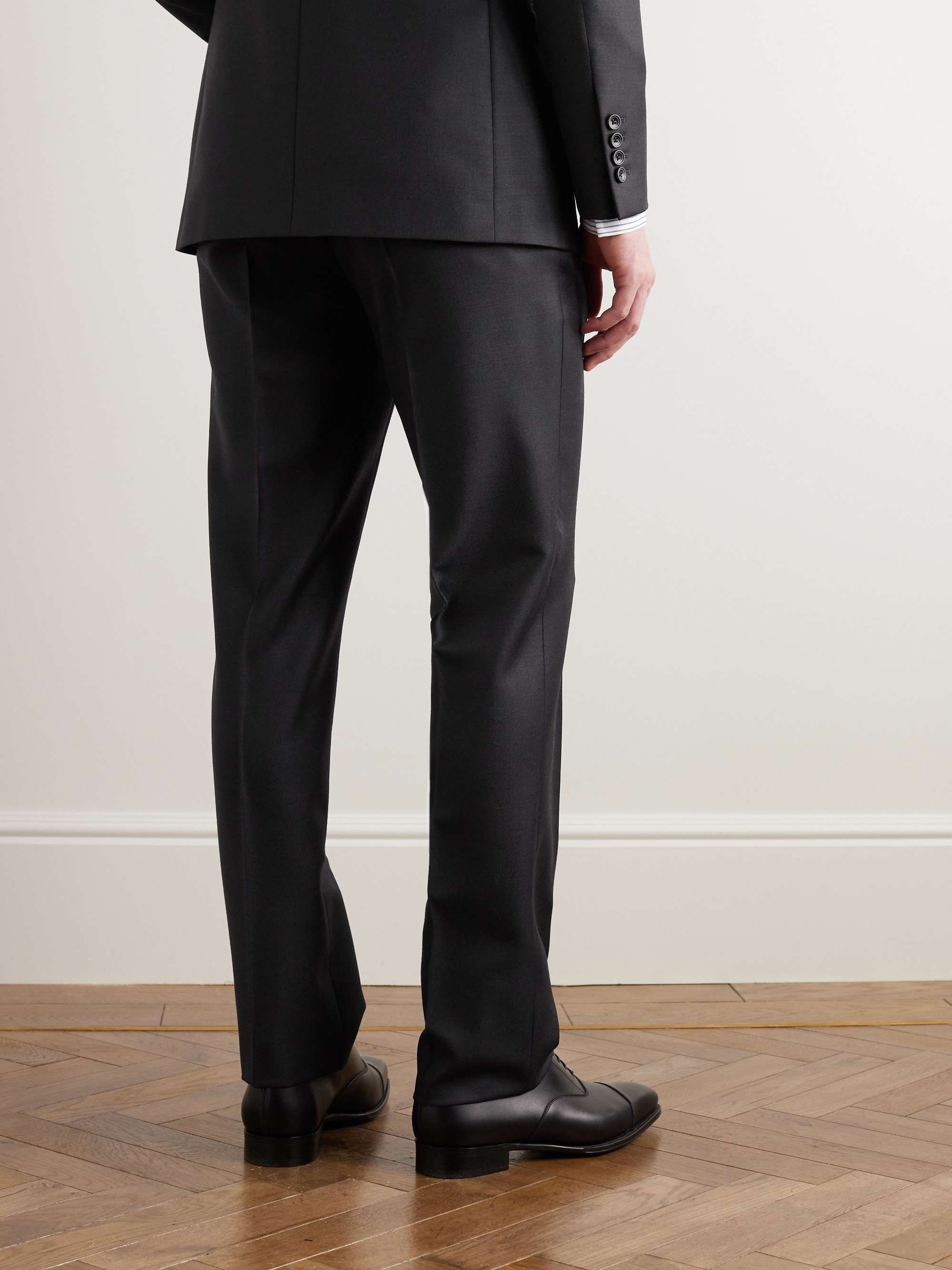KINGSMAN Straight-Leg Wool and Mohair-Blend Suit Trousers