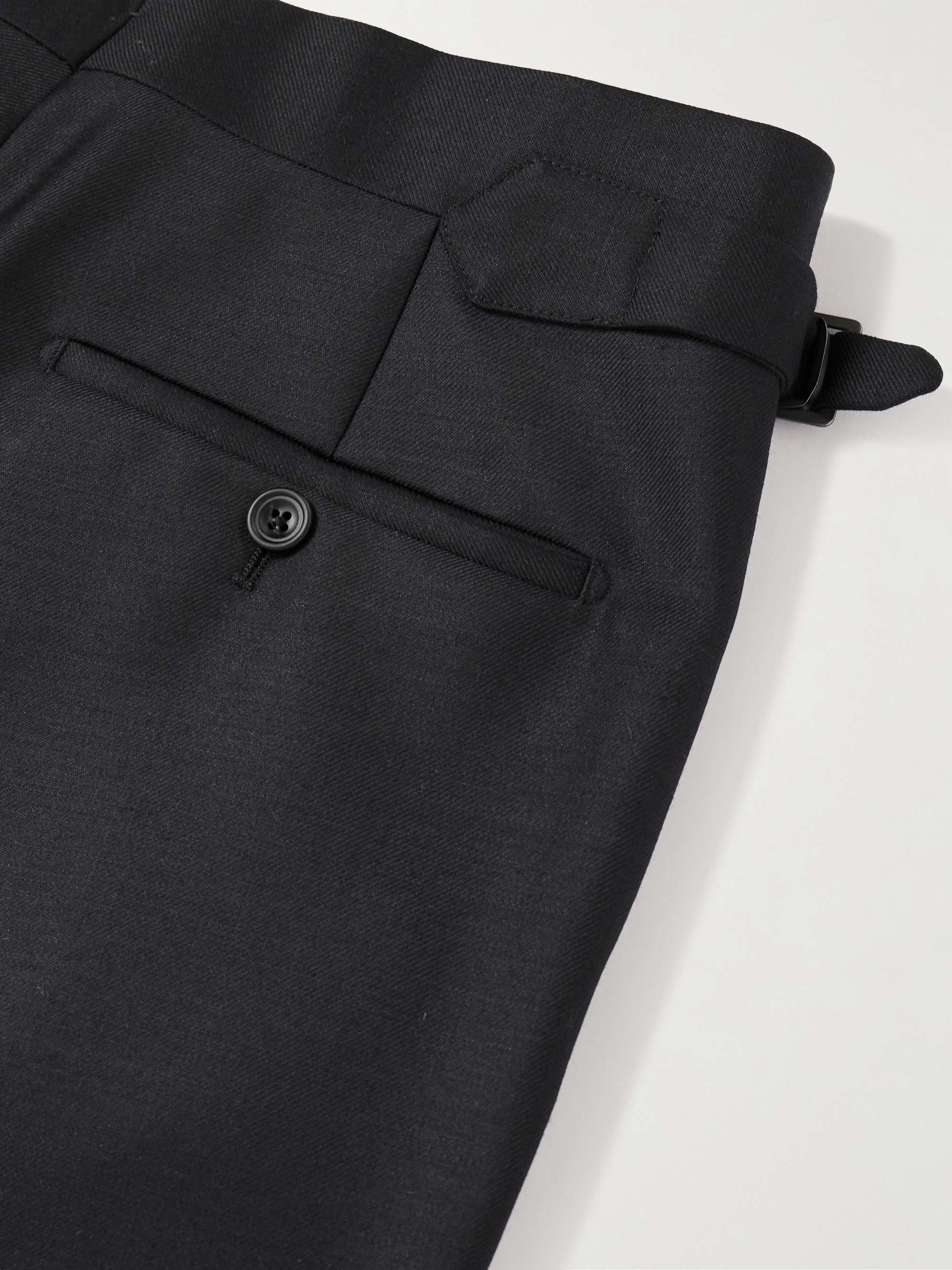 KINGSMAN Straight-Leg Wool and Mohair-Blend Suit Trousers